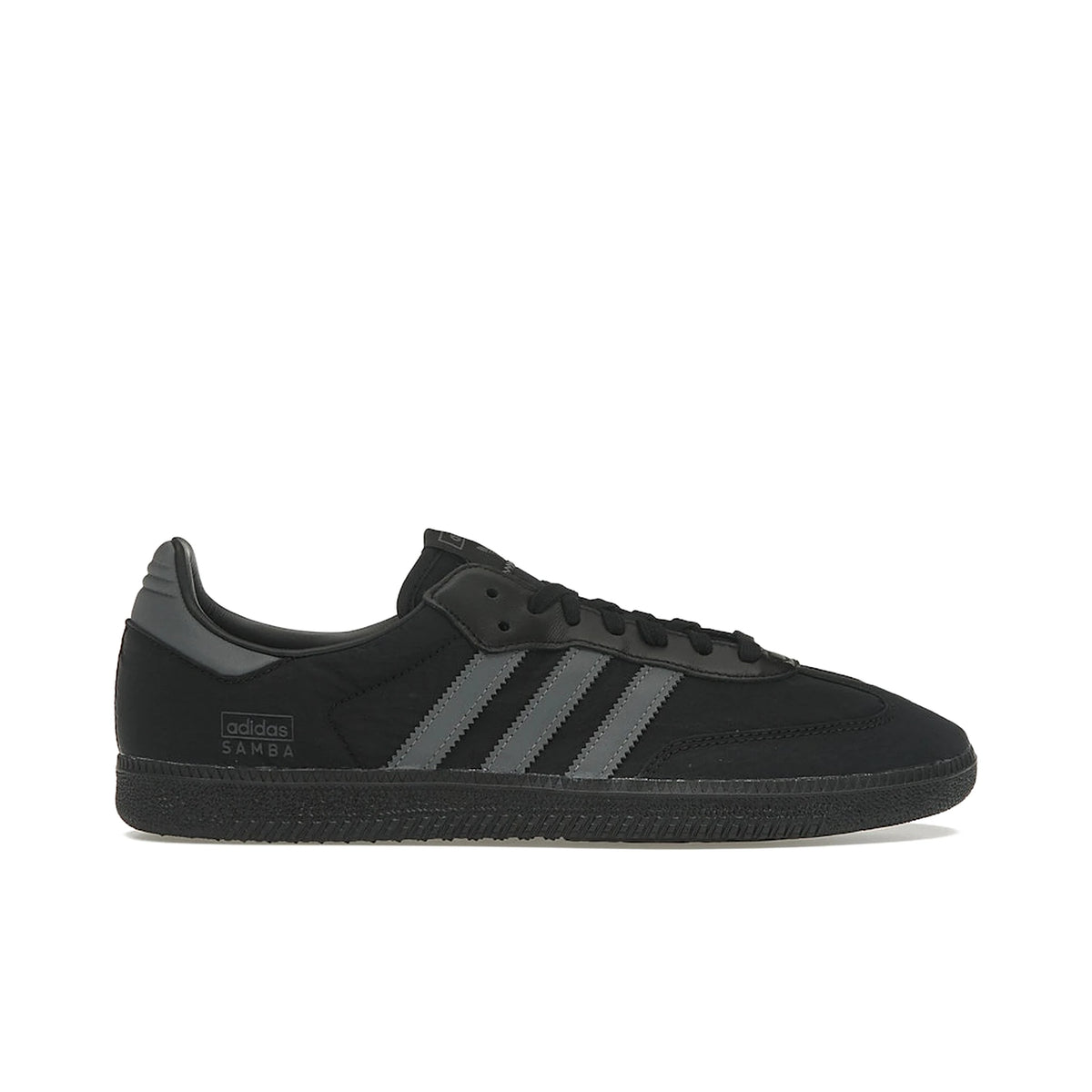 adidas Samba OG Core Black Reflective men's shoe in black leather with grey five accents