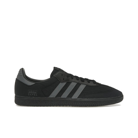 adidas Samba OG Core Black Reflective men's shoe in black leather with grey five accents