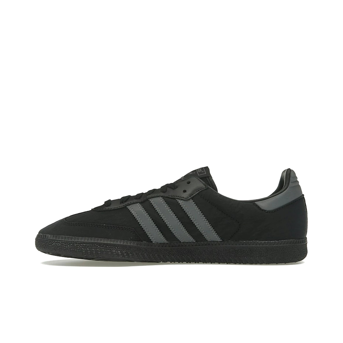 adidas Samba OG Core Black Reflective men's shoe in black leather with grey five accents – image 3 of 4