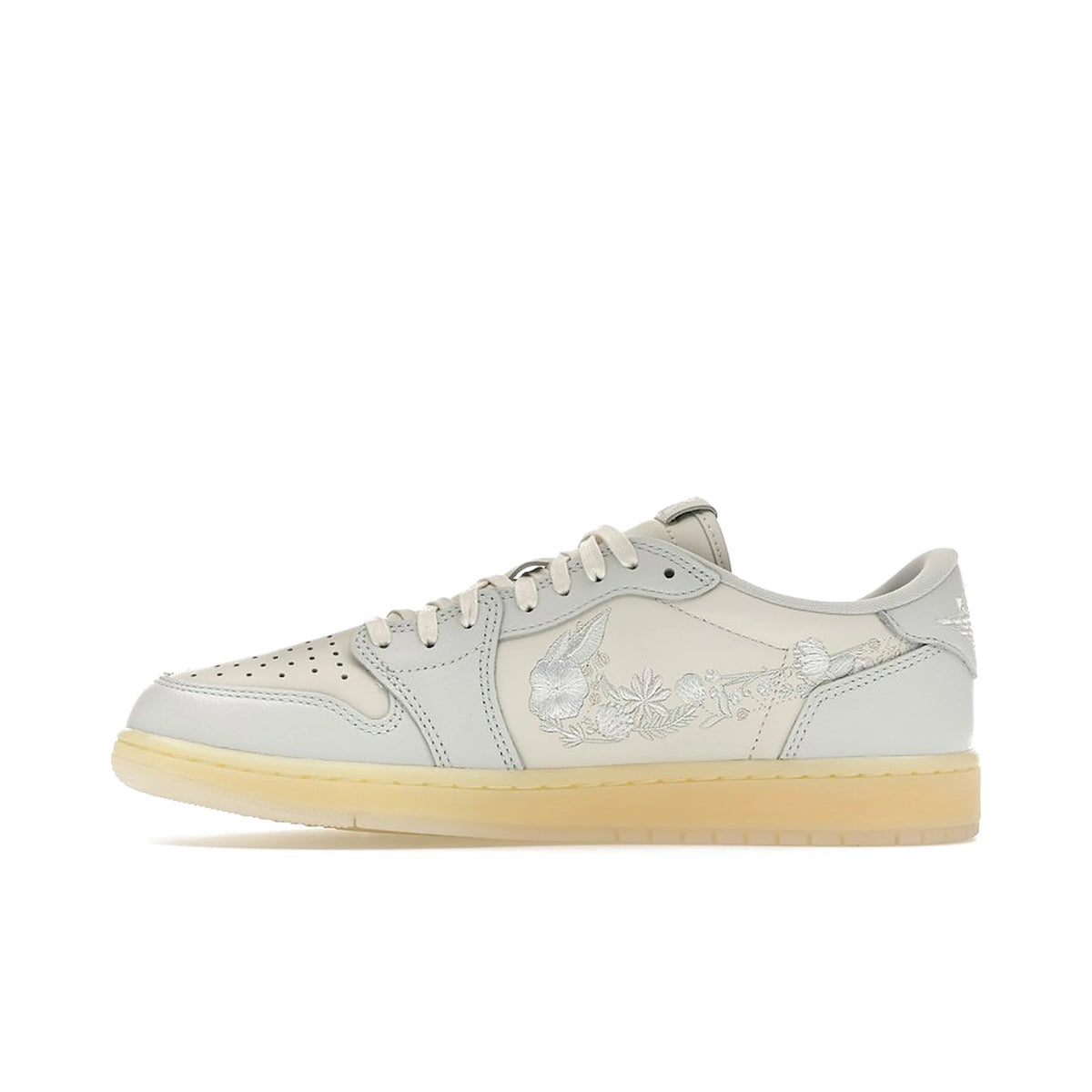 Jordan 1 Retro Low OG Rabbit Floral Swoosh in Sail, Off-White, Coconut Milk leather. – image 3 of 4