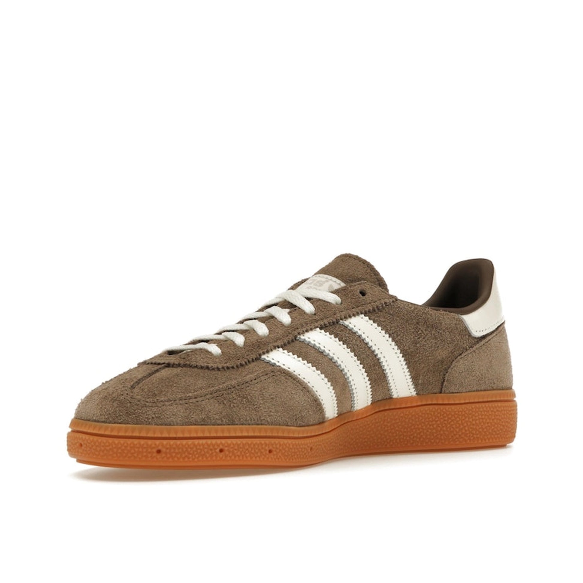 Adidas Handball Spezial sneakers, front view, model IF6490, earth strata, gum sole.