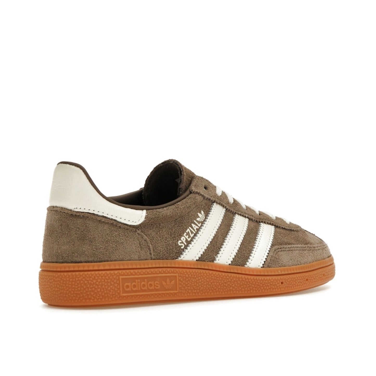 Adidas Handball Spezial sneakers, back view, model IF6490, earth strata, gum sole.