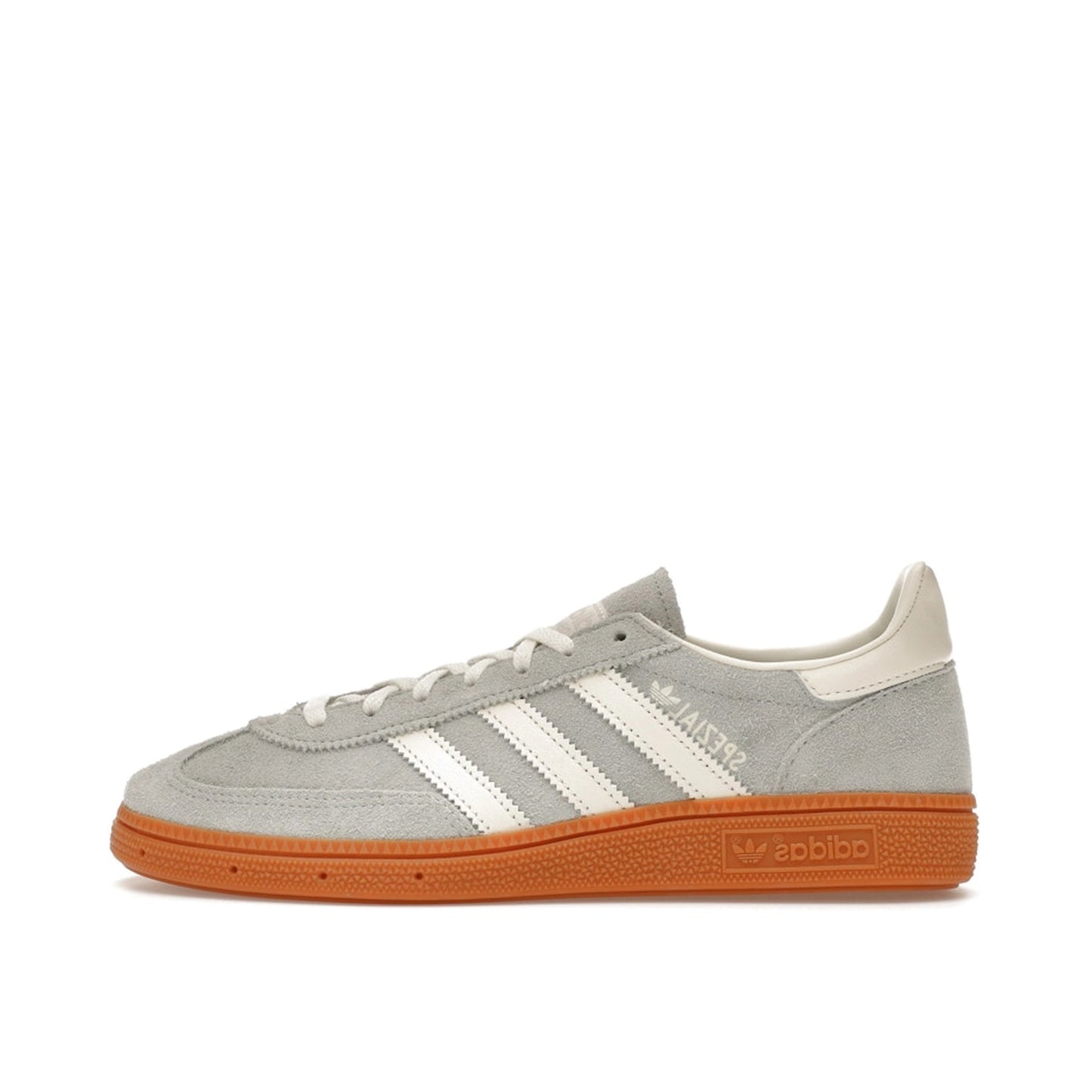 Adidas Handball Spezial Women's sneakers, side view, model IF6491, wonder silver, gum sole.