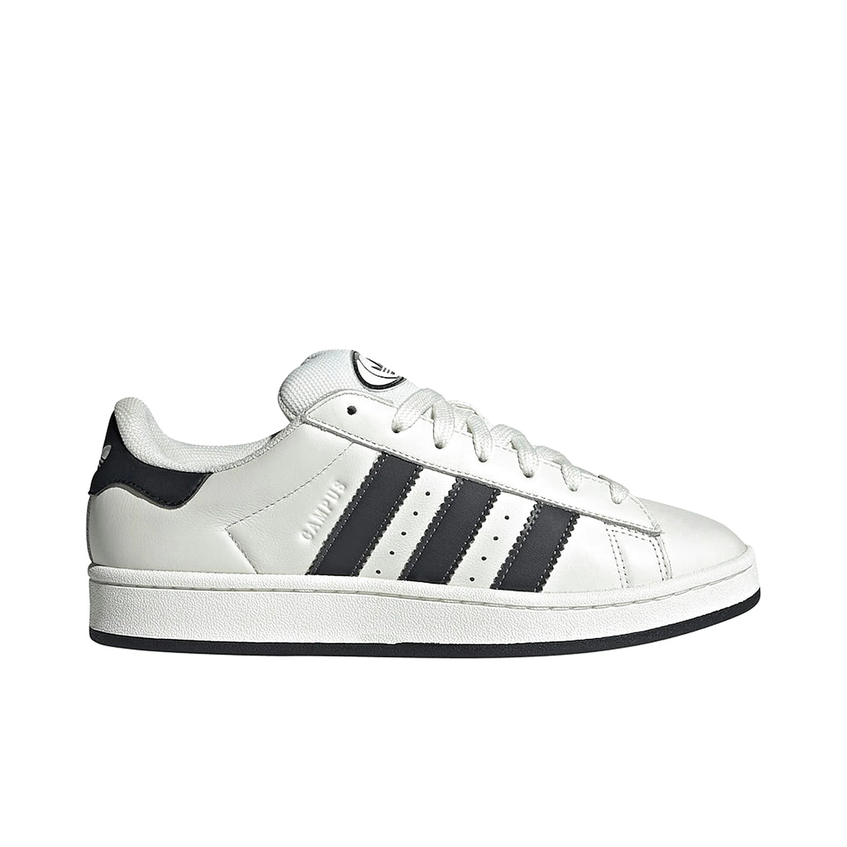 adidas Campus 00s men's shoe in white, black and off‑white leather and suede
