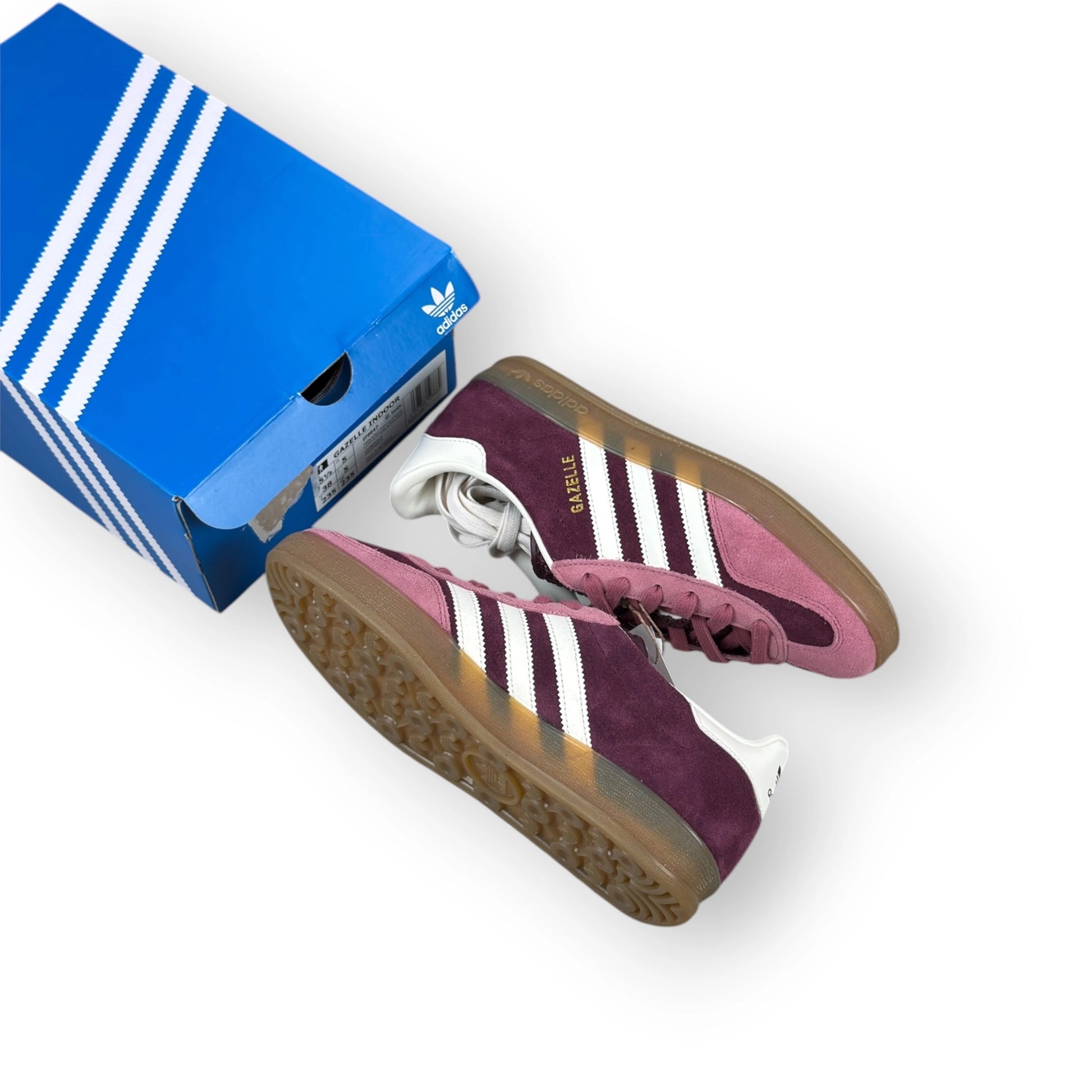 adidas Gazelle Indoor Maroon Preloved Crimson IF9647 – EU 38, brand new with original box