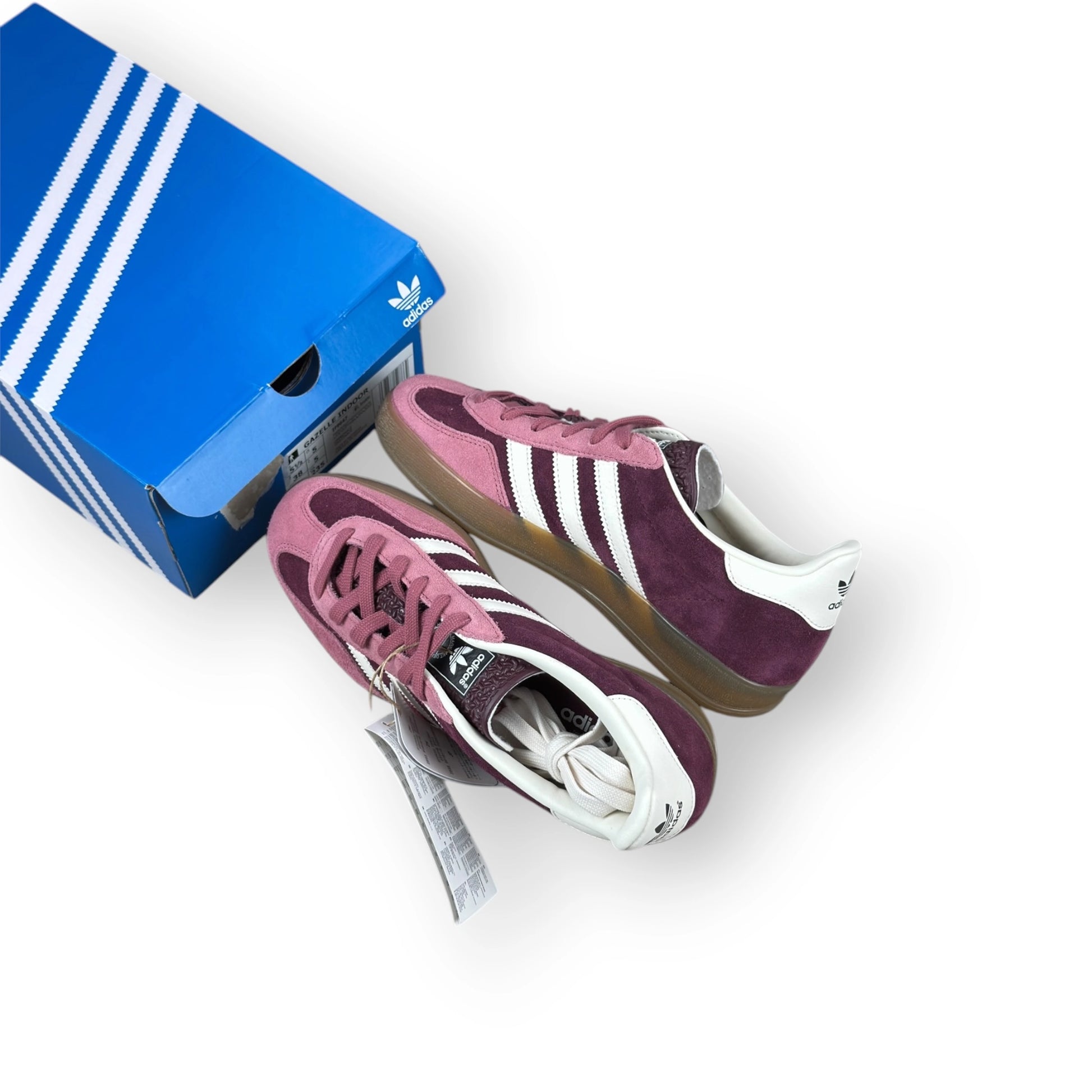 adidas Gazelle Indoor Maroon Preloved Crimson IF9647 – EU 38, brand new with original box