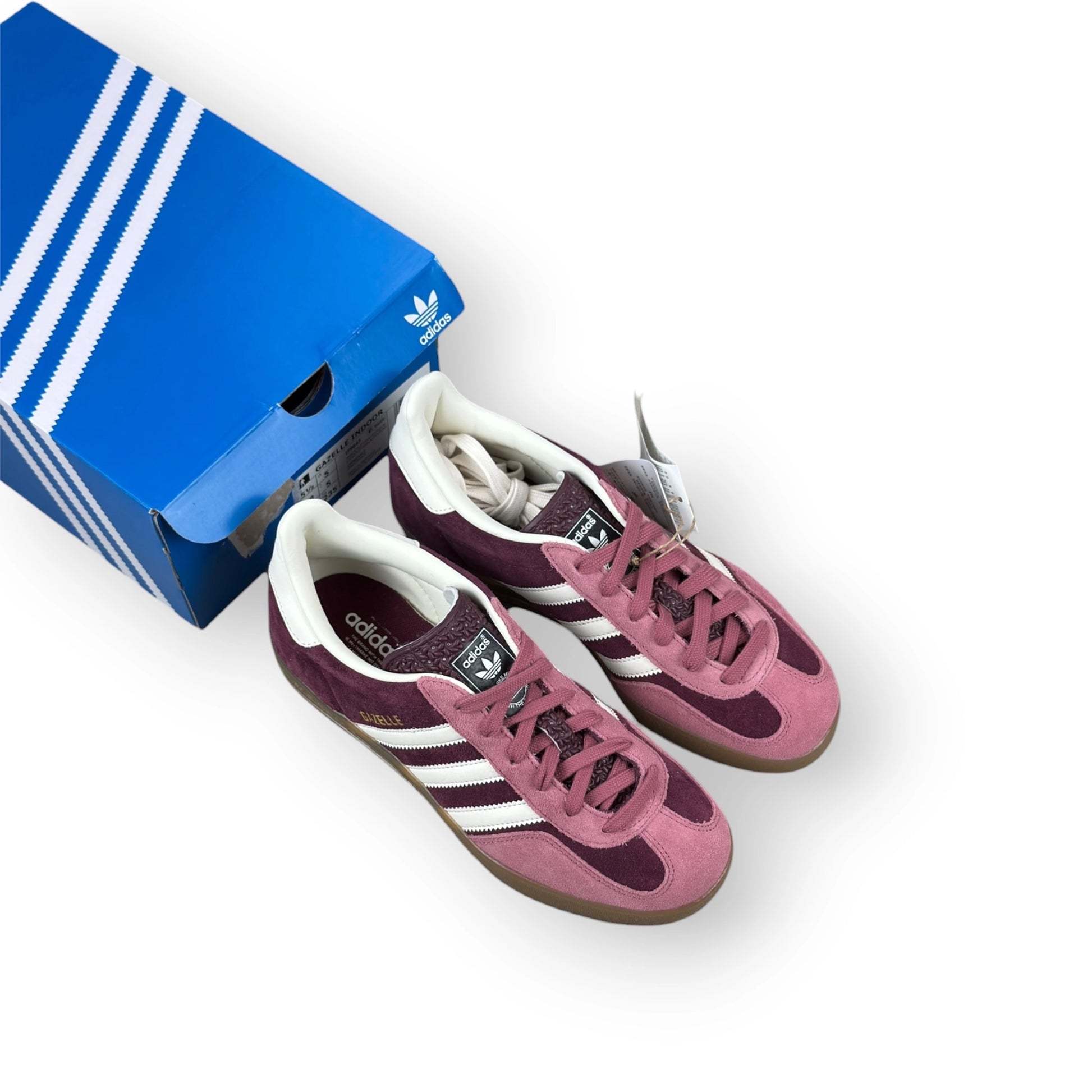 adidas Gazelle Indoor Maroon Preloved Crimson IF9647 – EU 38, brand new with original box