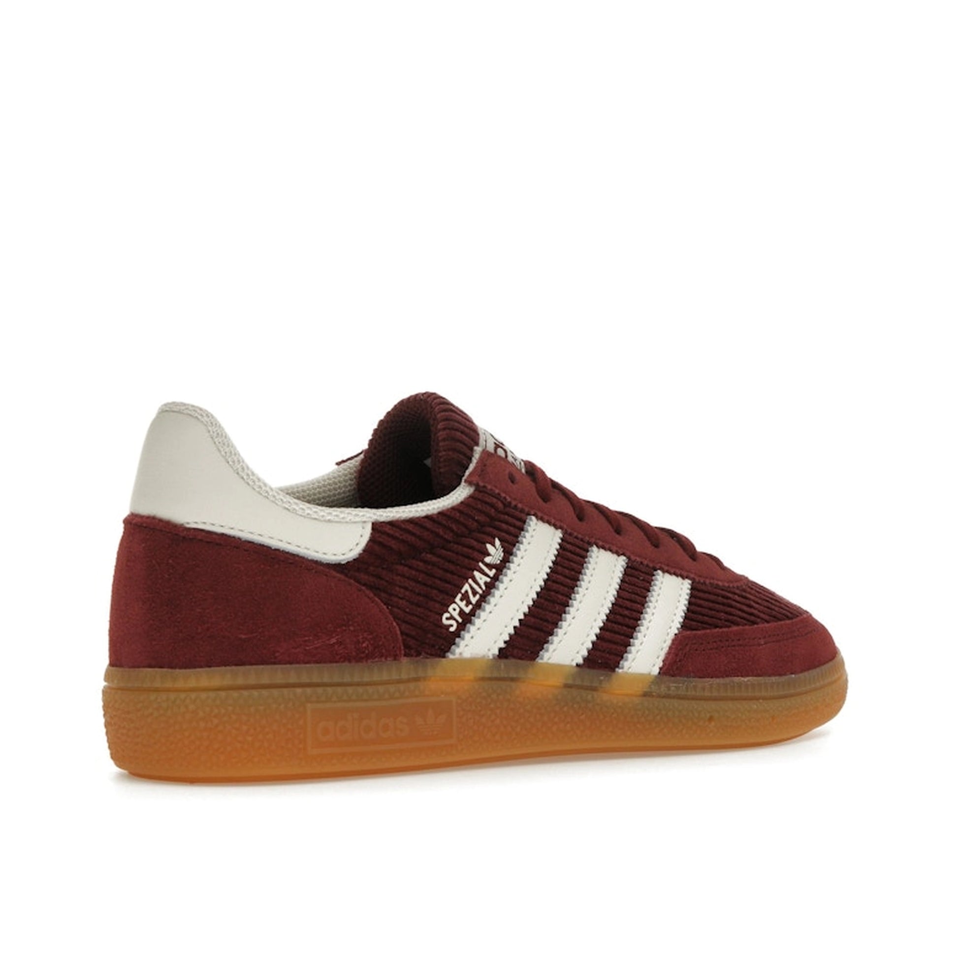 Adidas Handball Spezial Shadow Red Women's sneakers, back view, model IG1978, in red velvet effect.