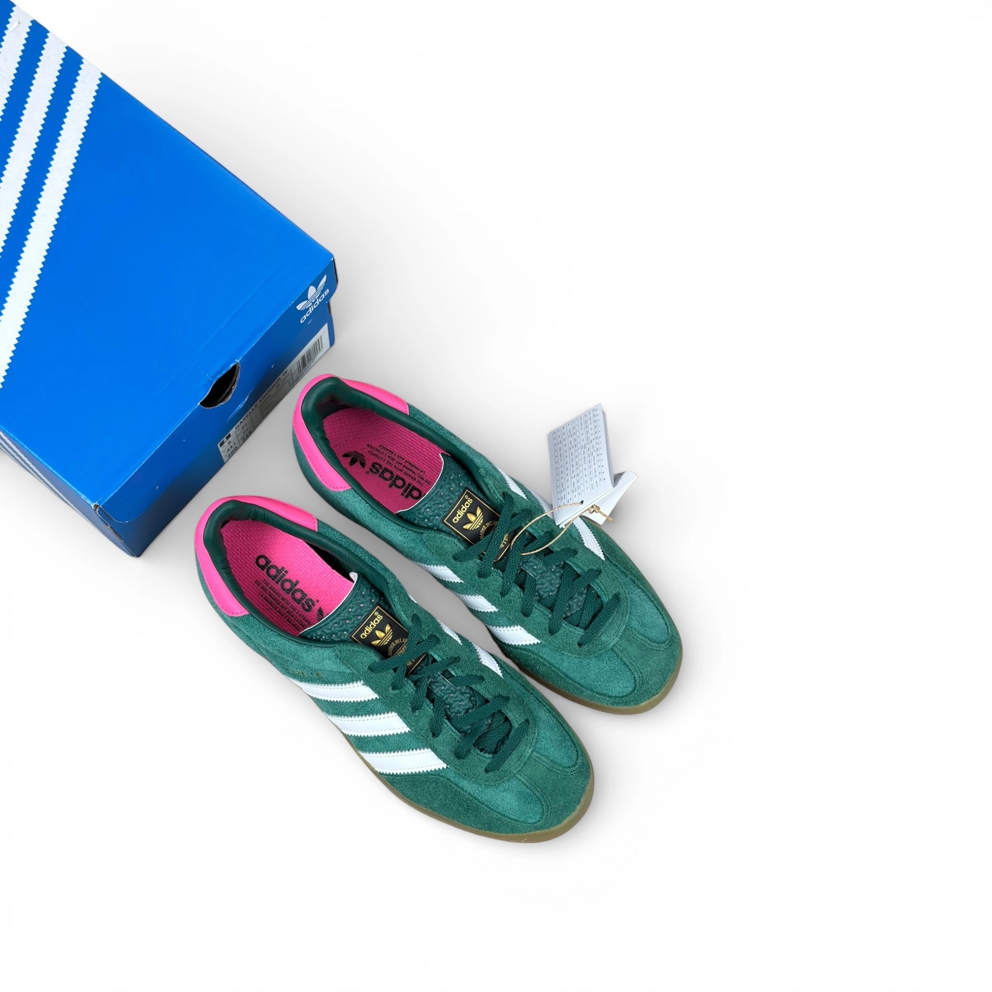 adidas Gazelle Indoor Collegiate Green Lucid Pink (Women’s) – size EU 41 1/3, brand new with original box