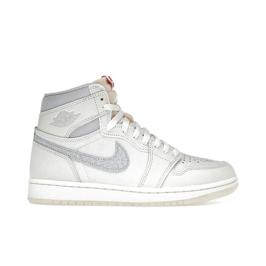 Jordan 1 Retro High OG in Sail, University Red, Pale Ivory, Coconut Milk accents, leather