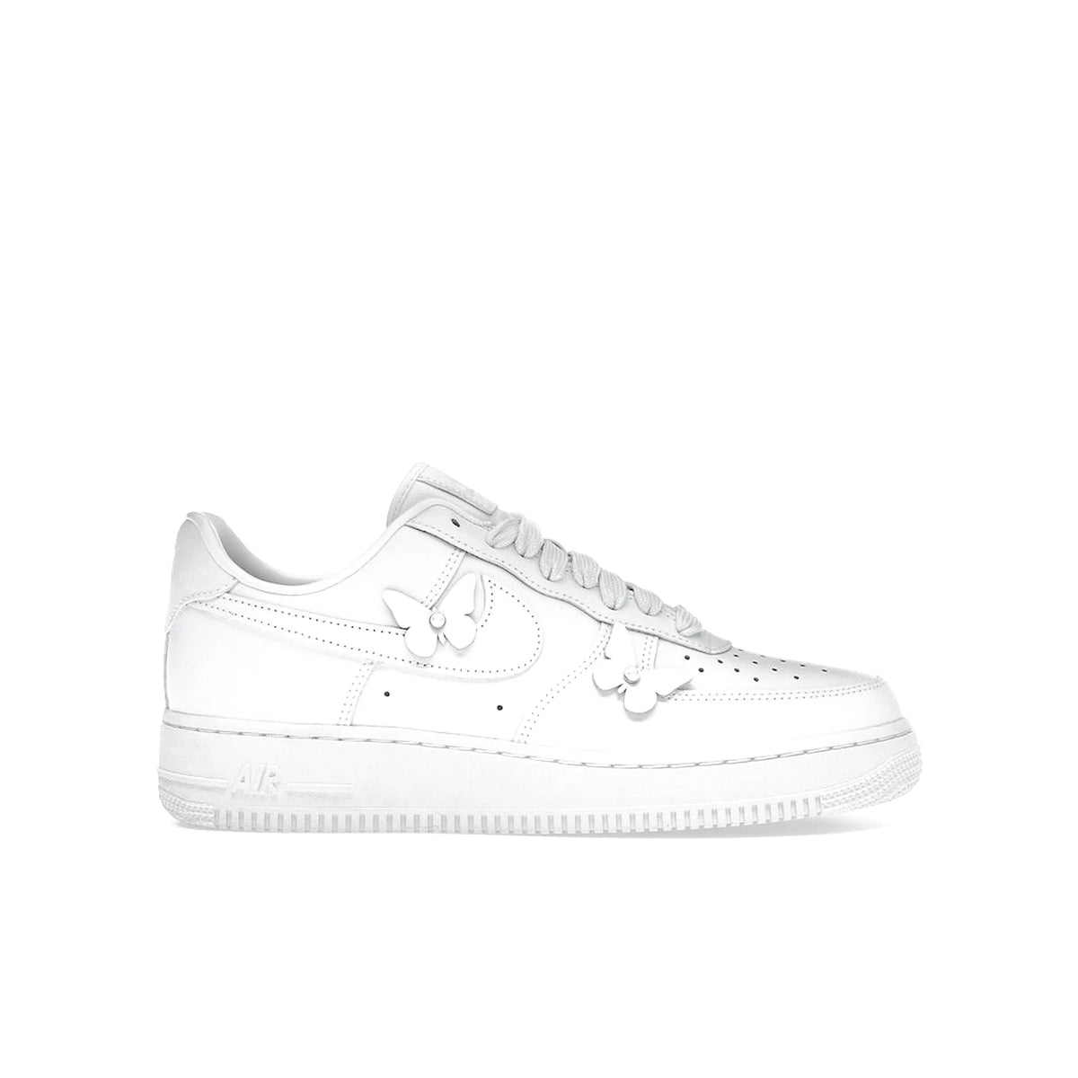 Nike Air Force 1 Low Butterfly White women's shoe in white with black accents, denim upper