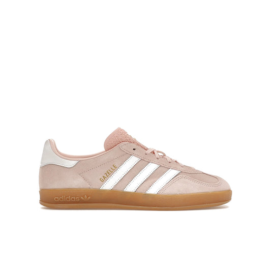 adidas Gazelle Indoor women's sneaker in sandy pink suede with cloud white accents and gum sole