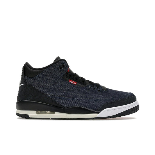 Jordan 3 Retro Levi’s Indigo unisex sneakers in denim, black and sail with denim and leather