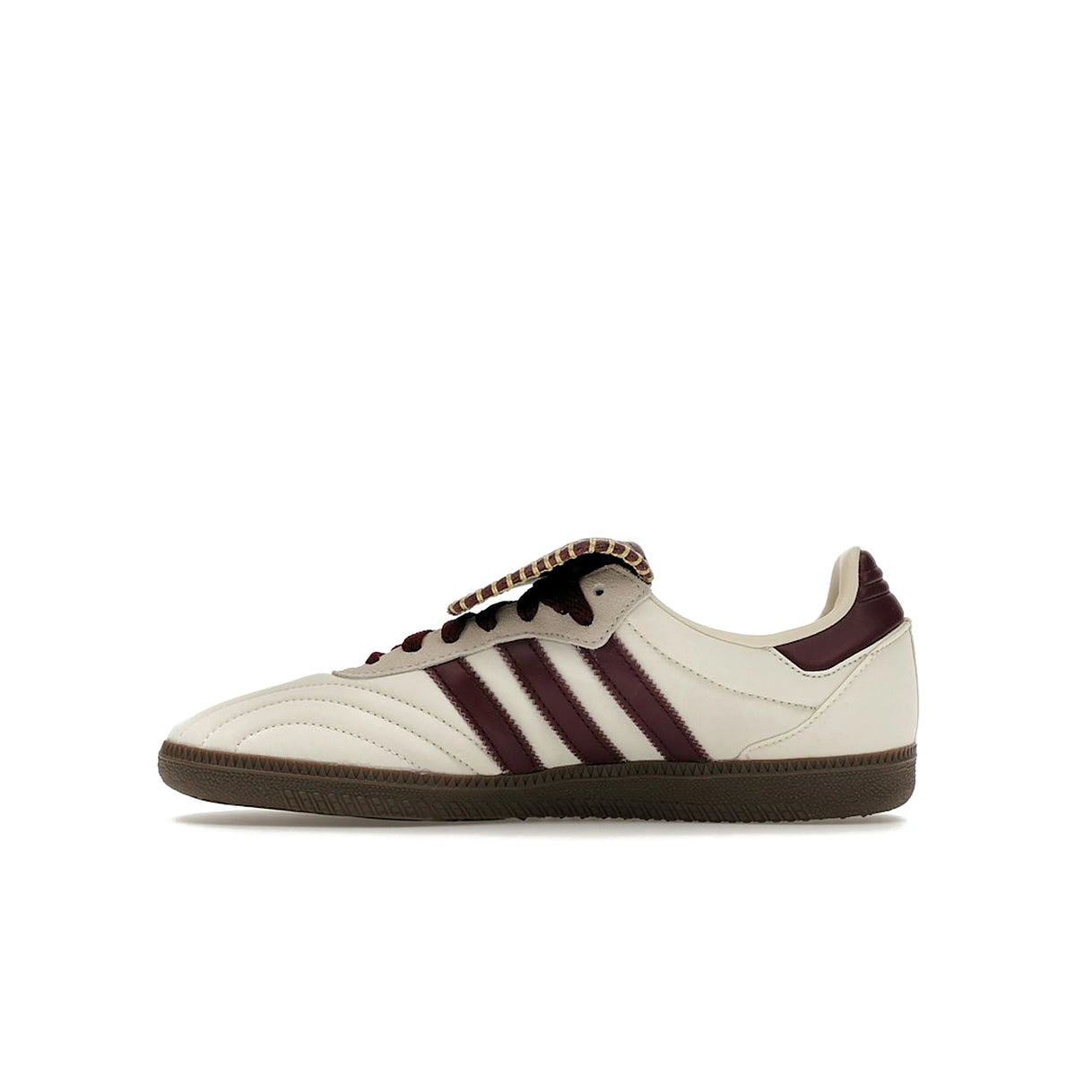 adidas Samba LT women's shoe in cream white, maroon and gold metallic leather and denim – image 3 of 4