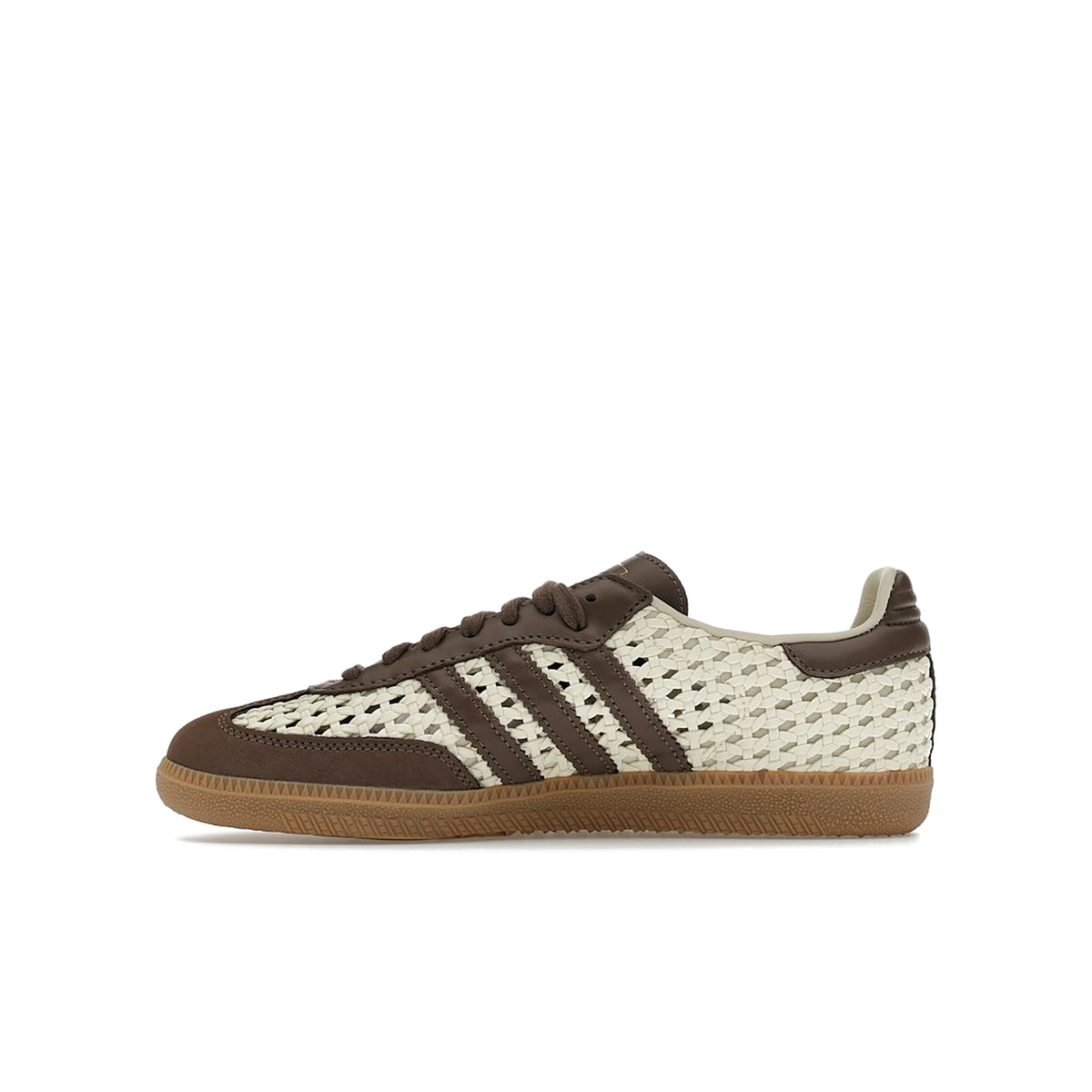 adidas Samba OG Basketweave in cream white, earth strata, gold metallic, textile – image 3 of 4