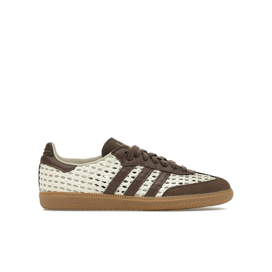 adidas Samba OG Basketweave in cream white, earth strata, gold metallic, textile