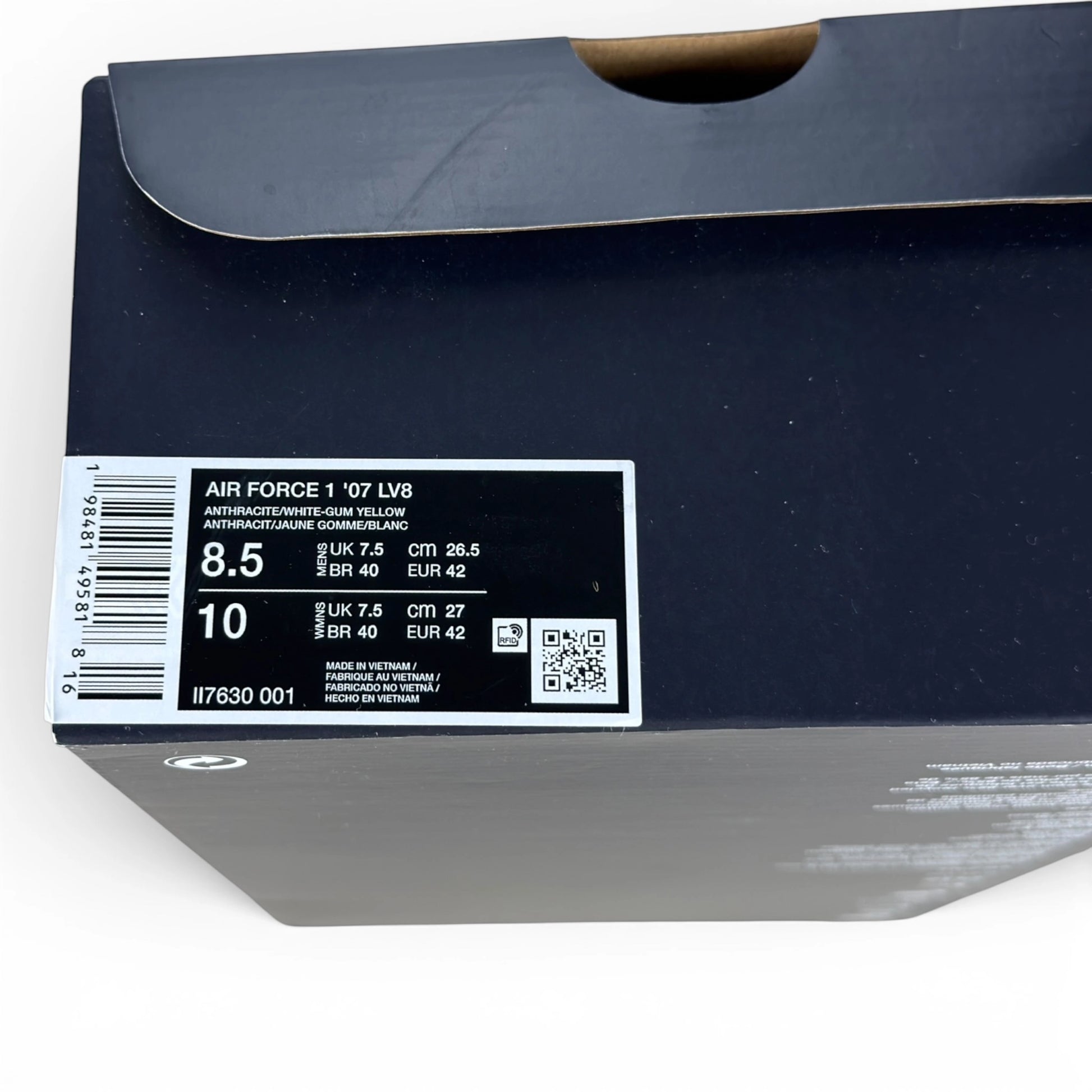 Nike Air Force 1 Low ’07 LV8 Anthracite Gum II7630-001 – EU 42, brand new with original box