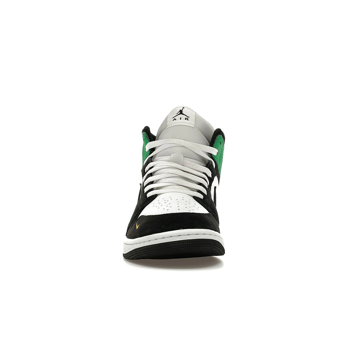 Nike Jordan 1 Mid SE in Summit White, Lucky Green, University Gold, Black, leather – image 2 of 4