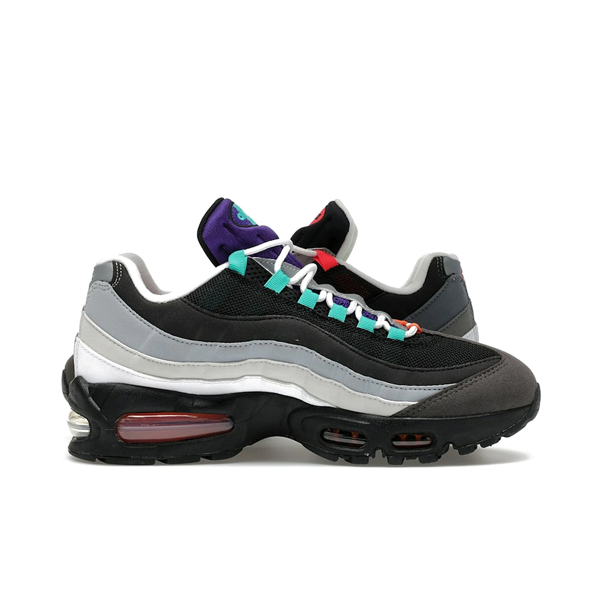 Nike Air Max 95 Premium Greedy in black and volt‑safety orange leather – image 3 of 4