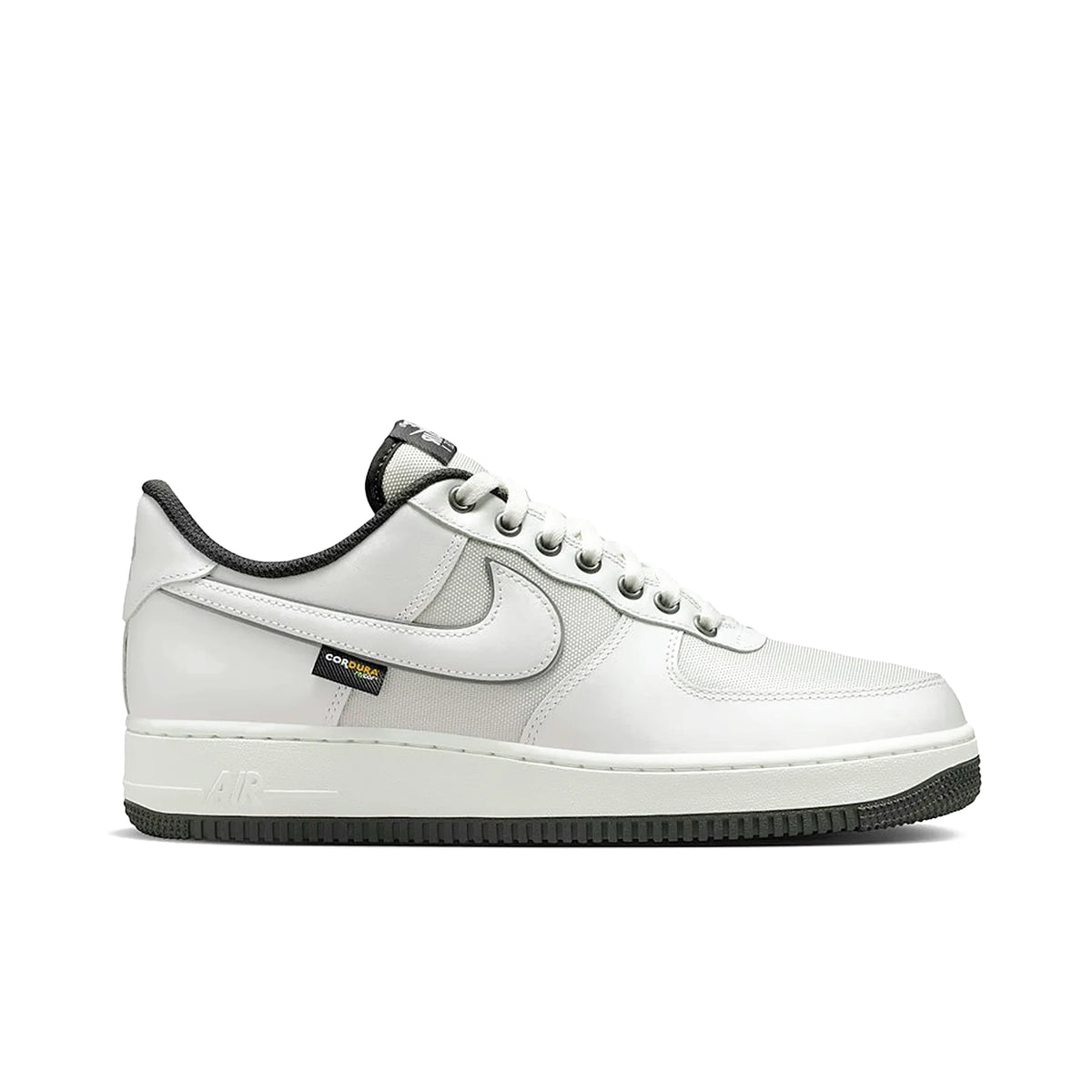 Nike Air Force 1 Low '07 in Summit White, Dark Smoke Grey, Metallic Silver, leather