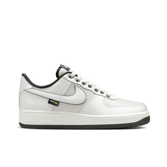 Nike Air Force 1 Low '07 in Summit White, Dark Smoke Grey, Metallic Silver, leather