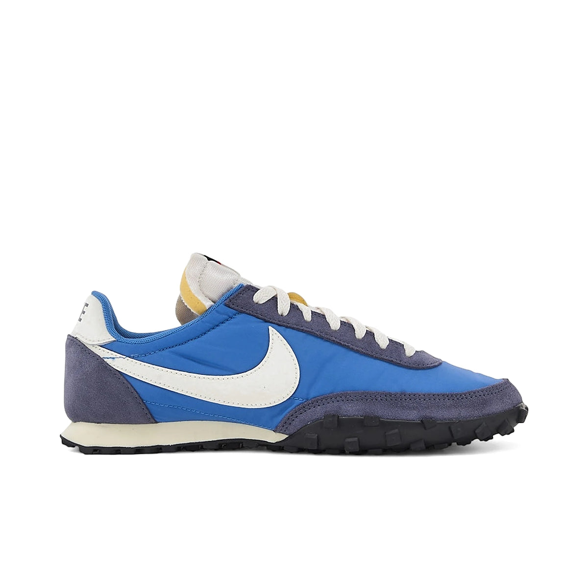 Nike Waffle Racer in star blue and white mesh and leather upper