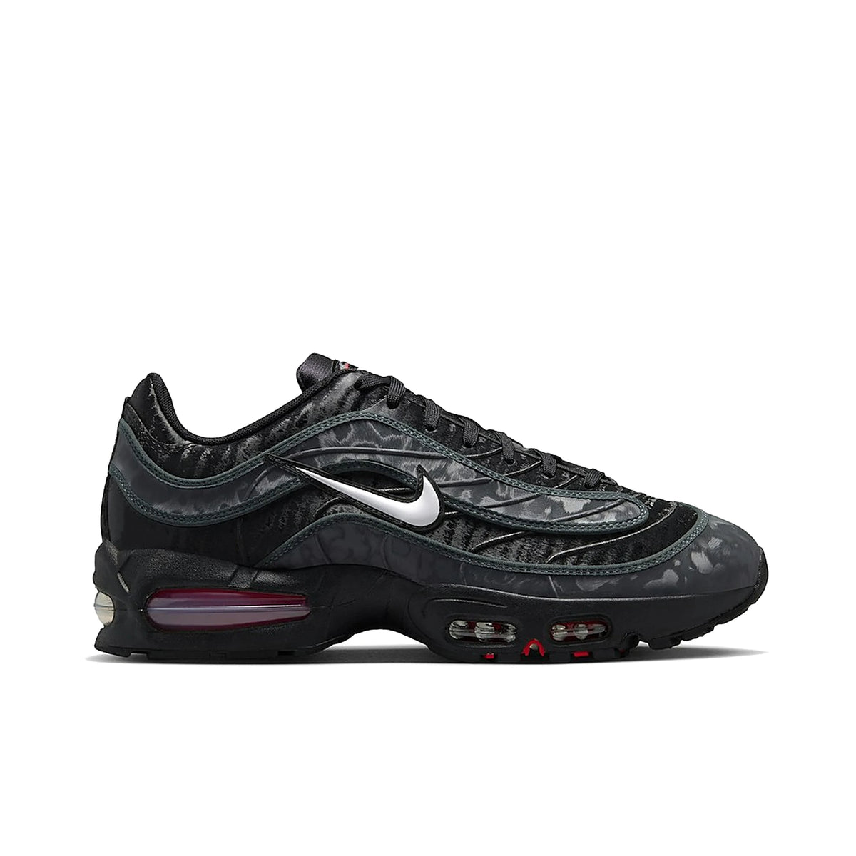 Nike Air Max Joga Bonito in black, university red, dark smoke grey, white leather