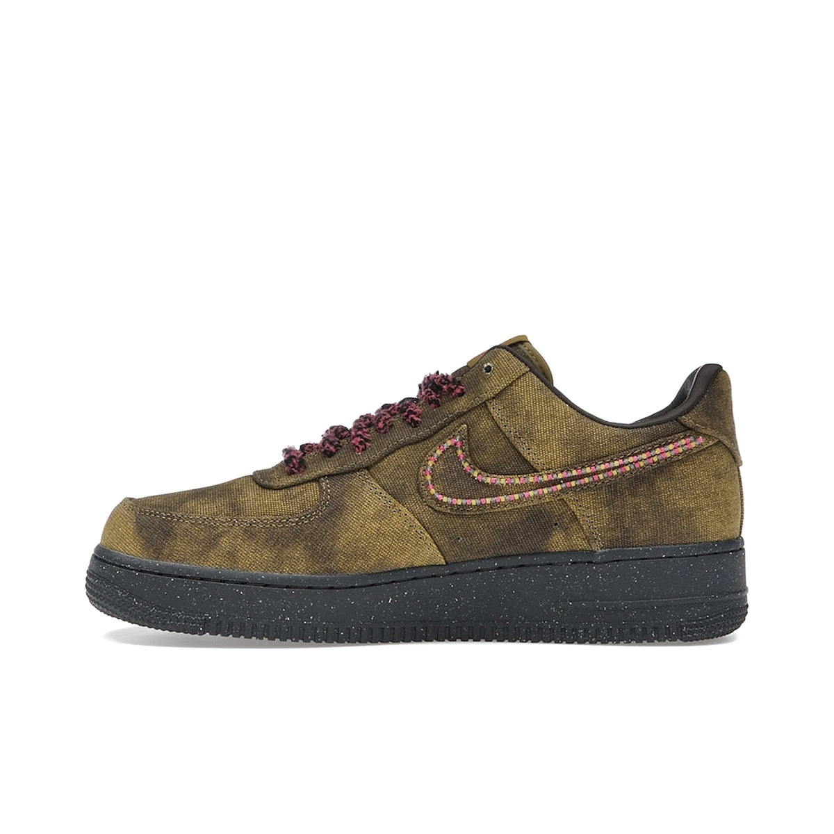 Nike Air Force 1 Low '07 QS Boucle in Desert Moss, Fierce Pink, Midwest Gold, Baroque Brown leather – image 3 of 4