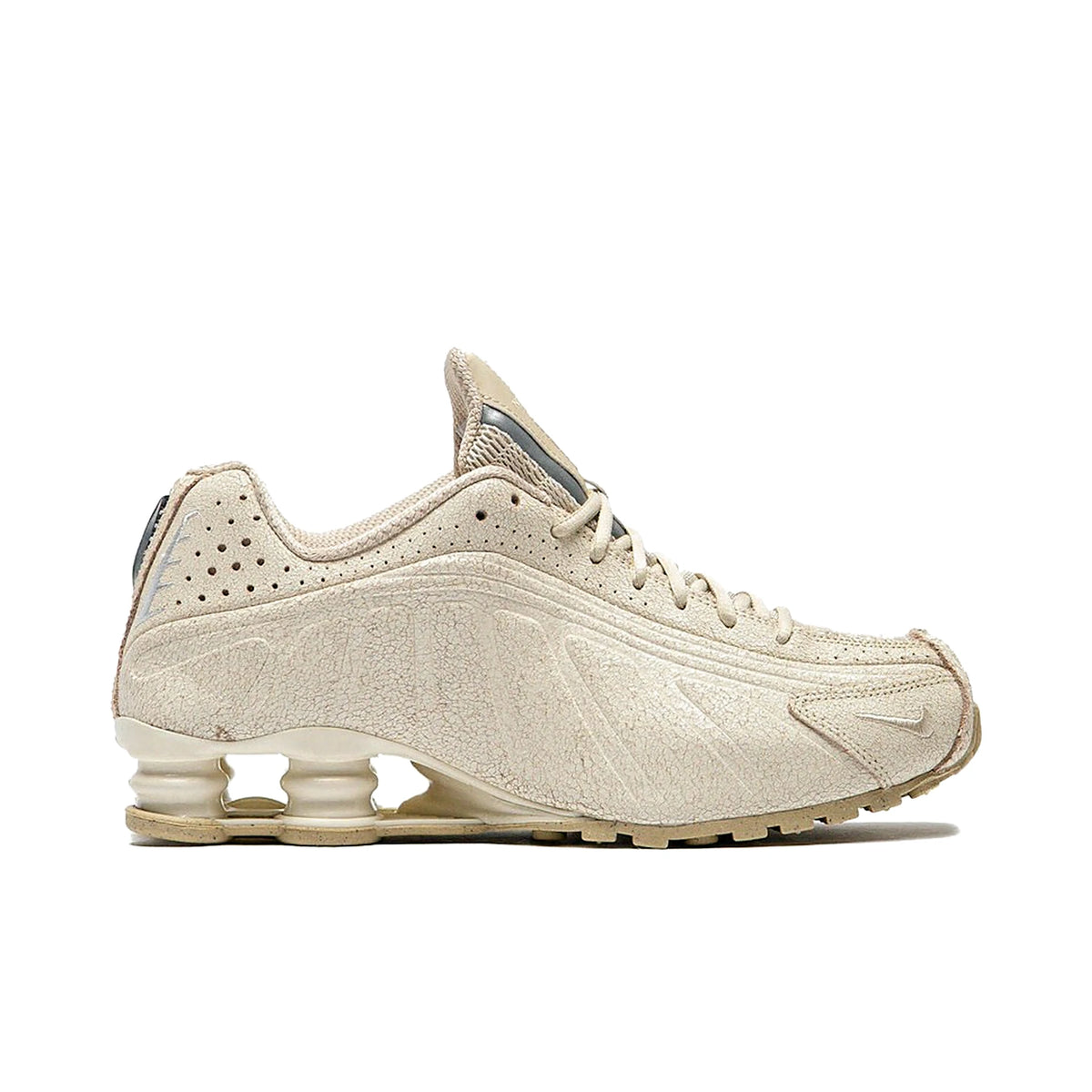 Nike Shox R4 Natural leather, silver mesh, men's sneakers