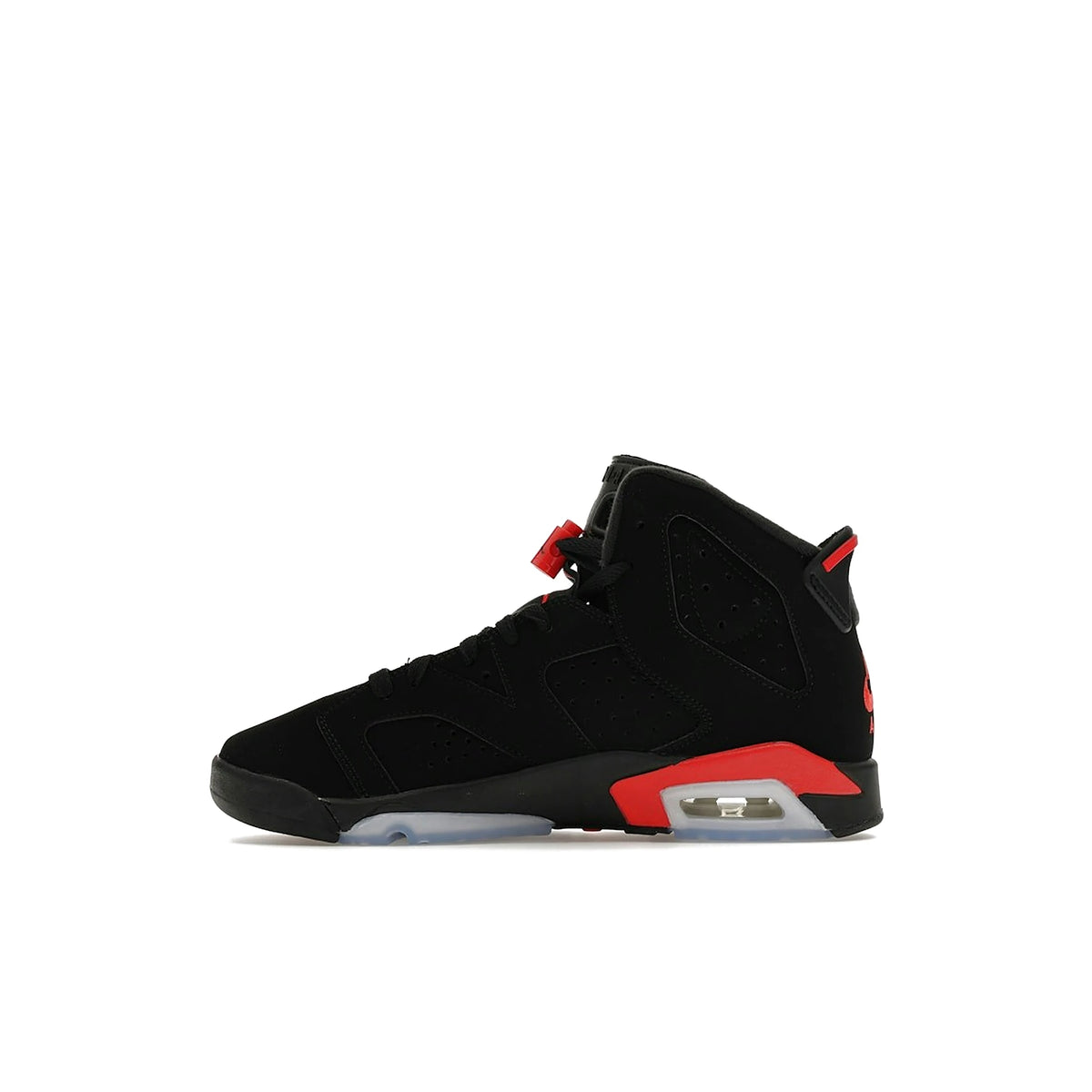 Jordan 6 Retro Infrared Salesman GS in black and light crimson leather – image 3 of 4