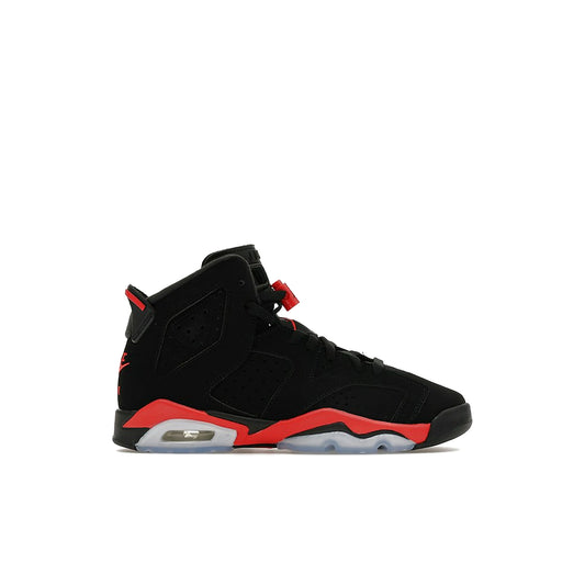 Jordan 6 Retro Infrared Salesman GS in black and light crimson leather