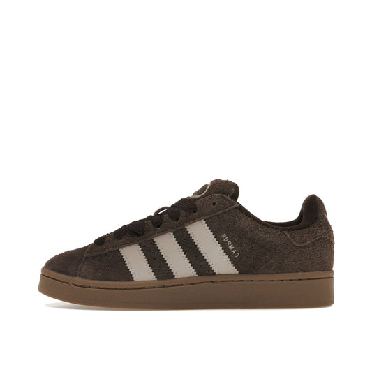 adidas Campus 00s sneakers, side view, model JH6183 in dark brown and grey tones.