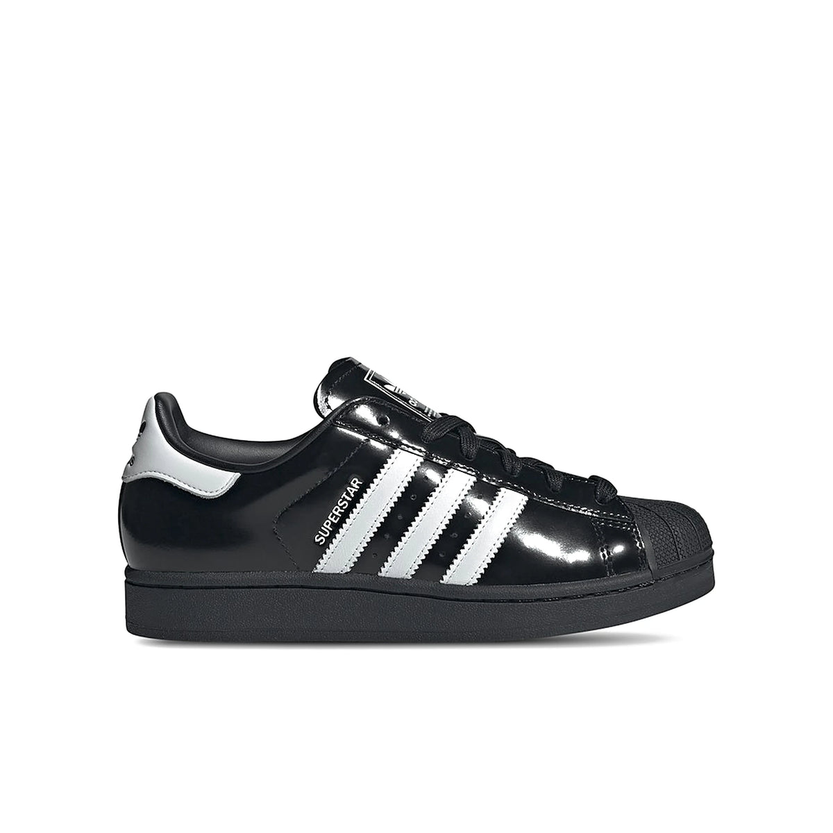 adidas Superstar II Black White Patent women's shoe, black and white patent leather