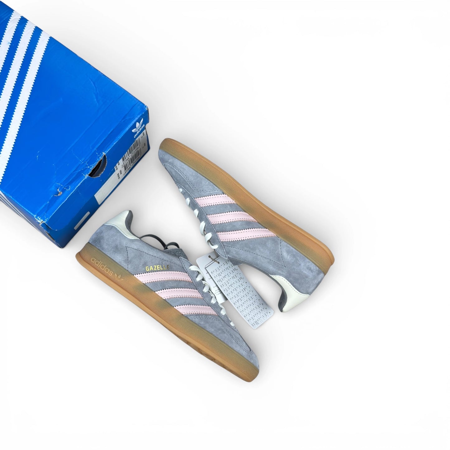 adidas Gazelle Indoor Grey Sandy Pink (Women’s) JH8820 – size EU 39⅓, brand new with replacement box