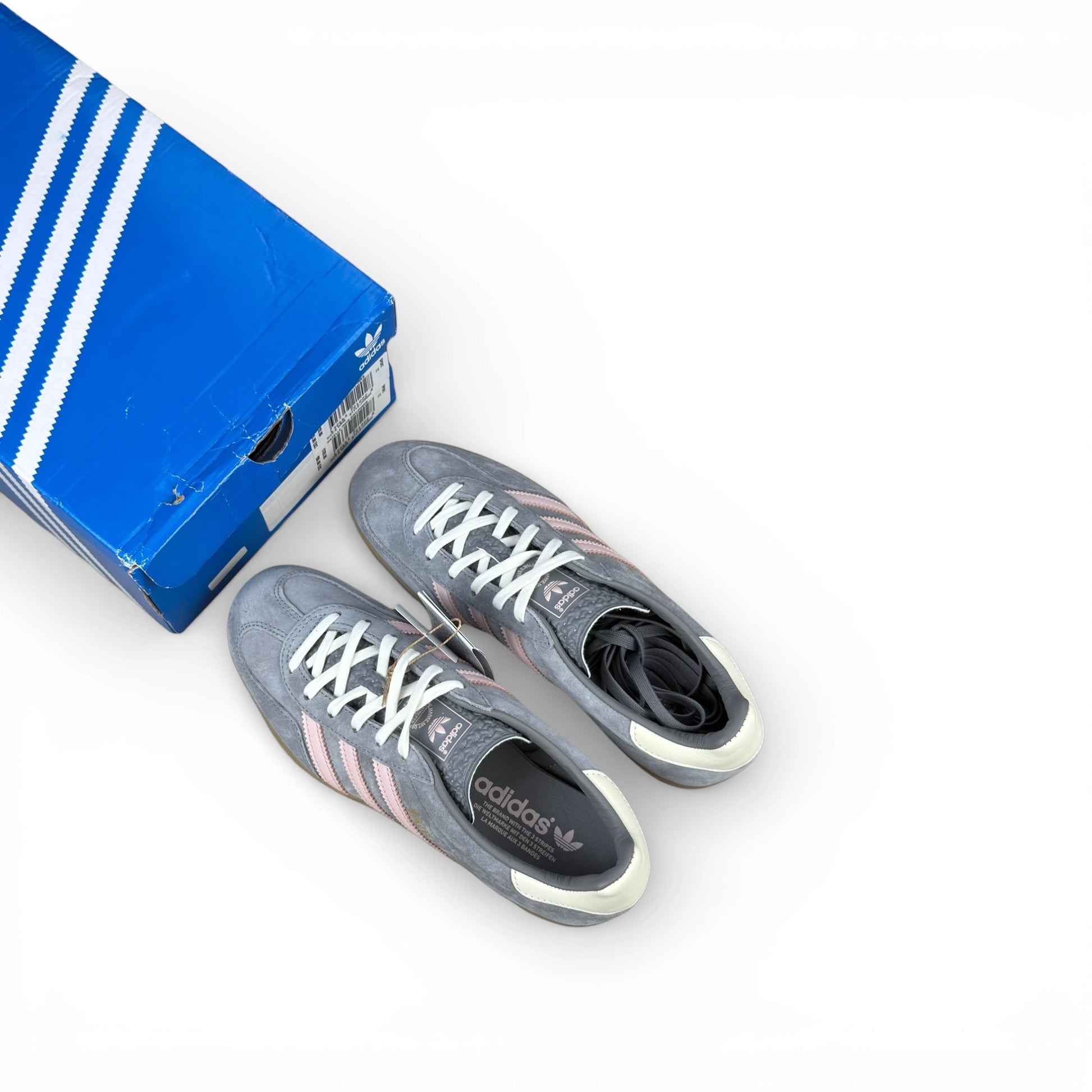 adidas Gazelle Indoor Grey Sandy Pink (Women’s) JH8820 – size EU 39⅓, brand new with replacement box