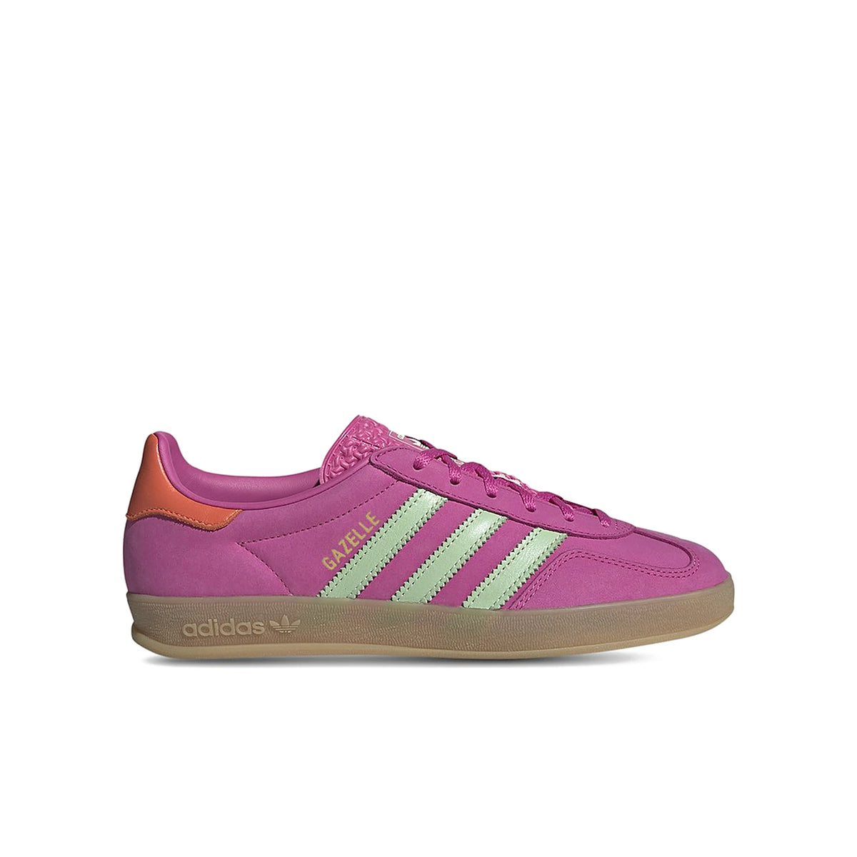 adidas Gazelle Indoor women's shoes in semi lucid fuchsia, semi green spark and signal coral suede
