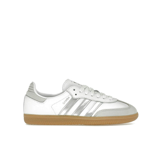 adidas Samba OG White/Silver Metallic/Grey leather women's sneakers
