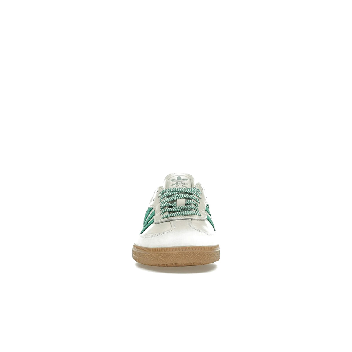 adidas samba women's sneaker in off‑white leather with court green and hazy green accents – image 2 of 4