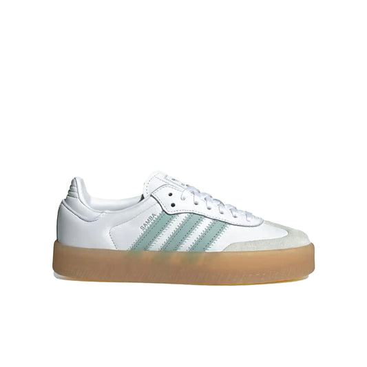 adidas Sambae Cloud White Wonder Blue women's textile sneaker