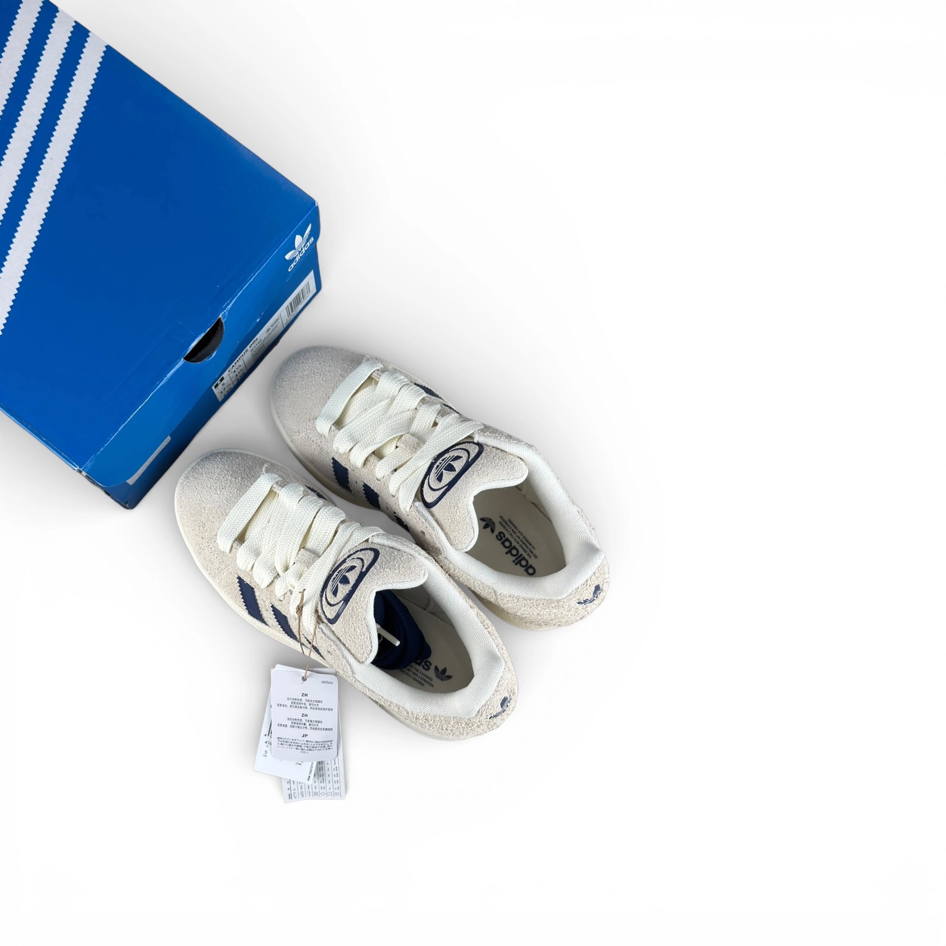 adidas Campus 00s Cream White Dark Blue JP7745 – EU 37⅓, brand new with original box