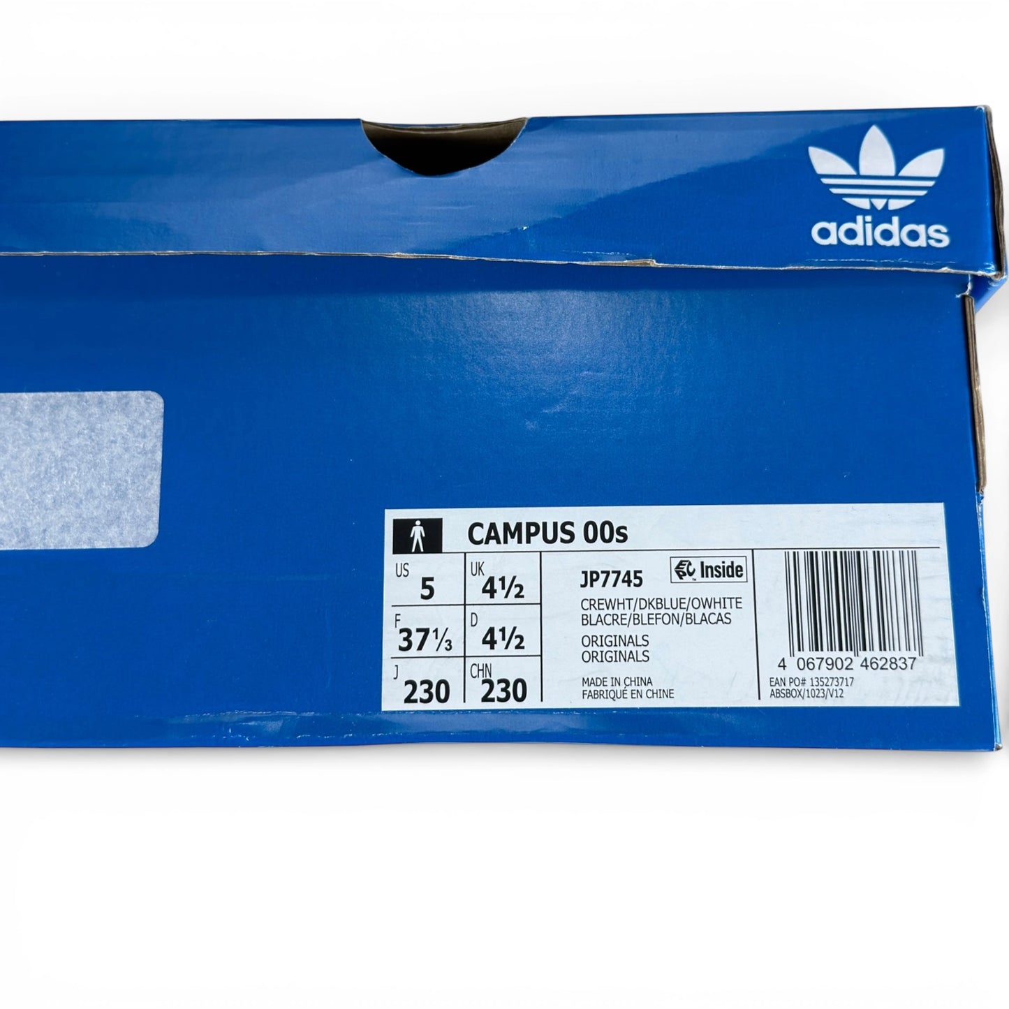 adidas Campus 00s Cream White Dark Blue JP7745 – EU 37⅓, brand new with original box