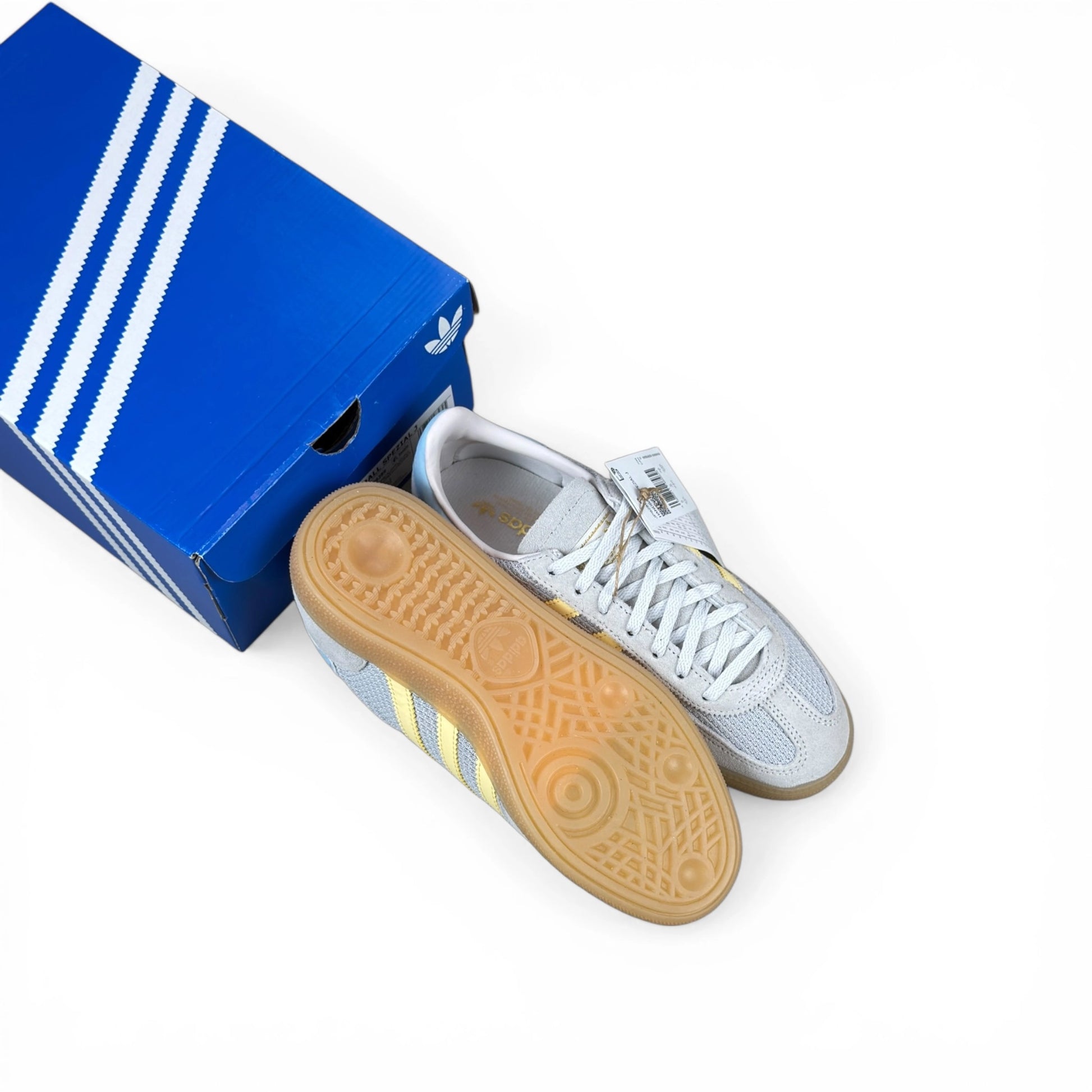 adidas Handball Spezial Grey One Almond Yellow (Junior) JP9289 – EU 38, brand new with original box