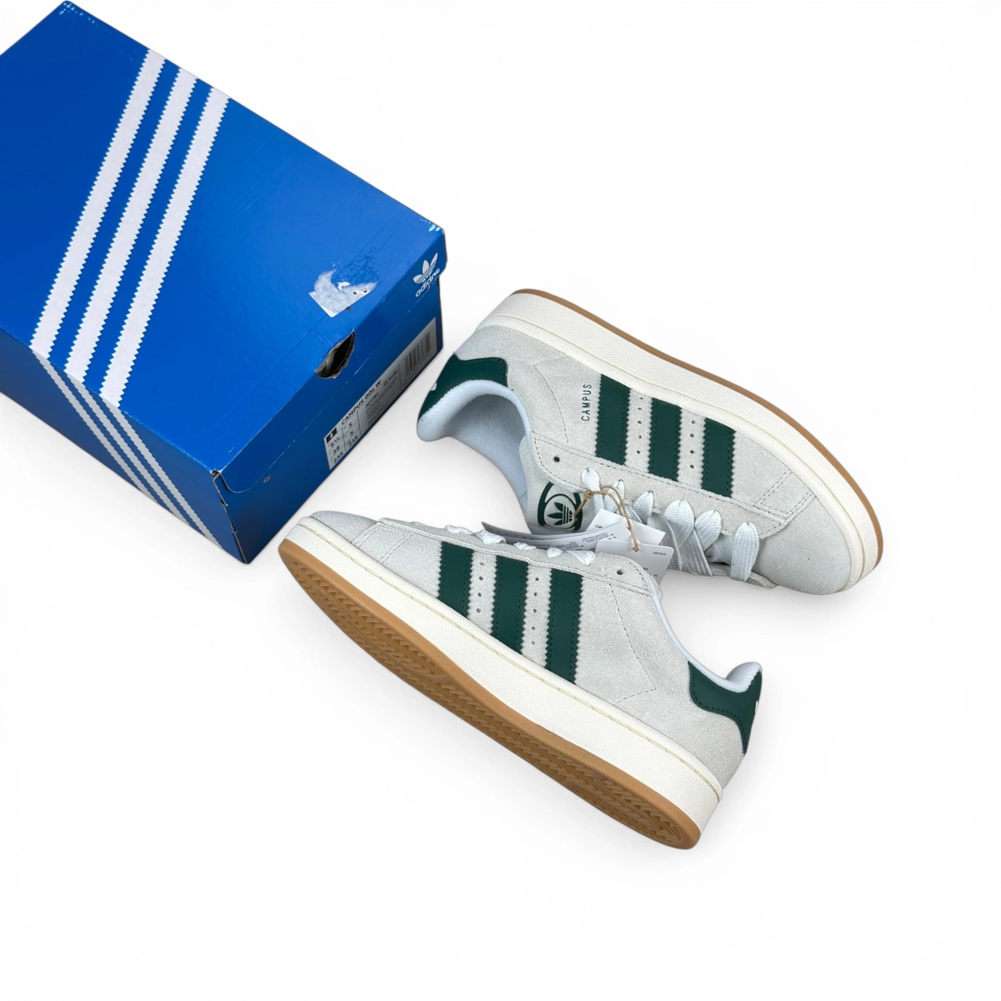 adidas Campus 00s Crystal White Collegiate Green (Women’s) JQ7784 – EU 38, brand new with original box