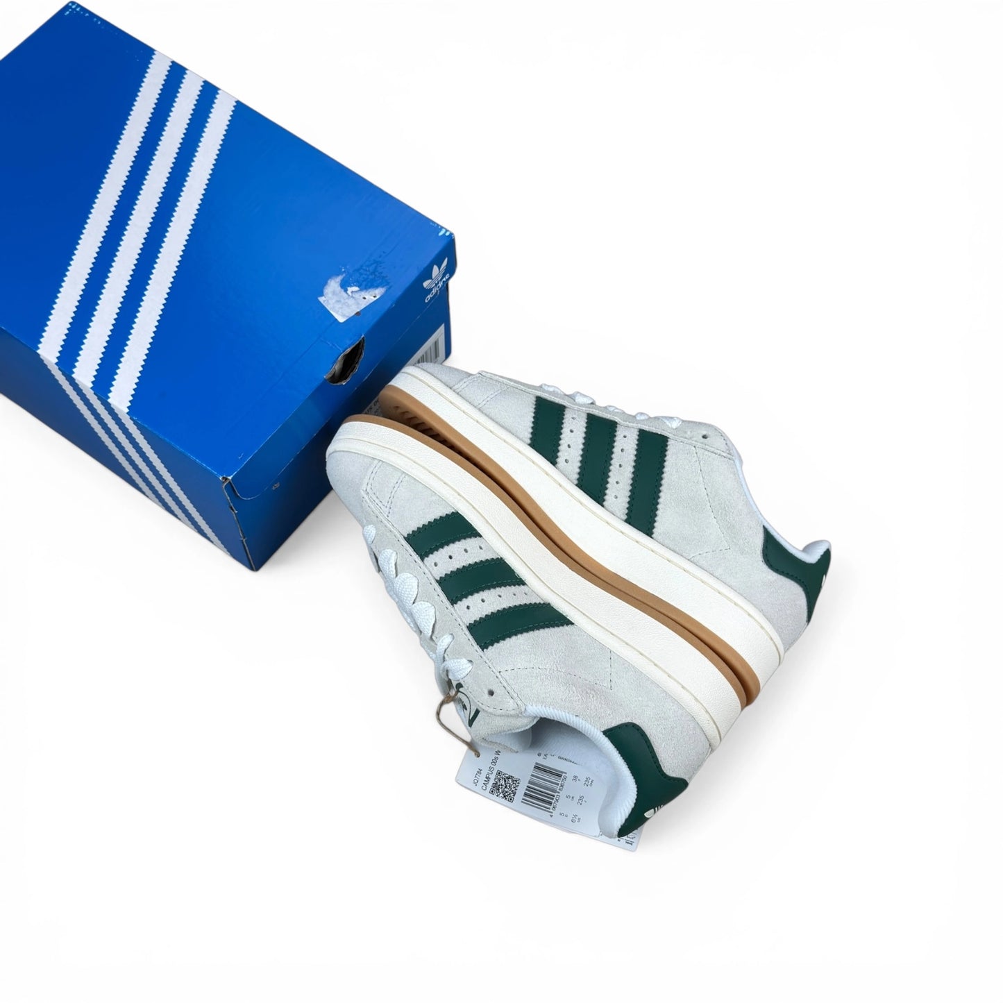 adidas Campus 00s Crystal White Collegiate Green (Women’s) JQ7784 – EU 38, brand new with original box