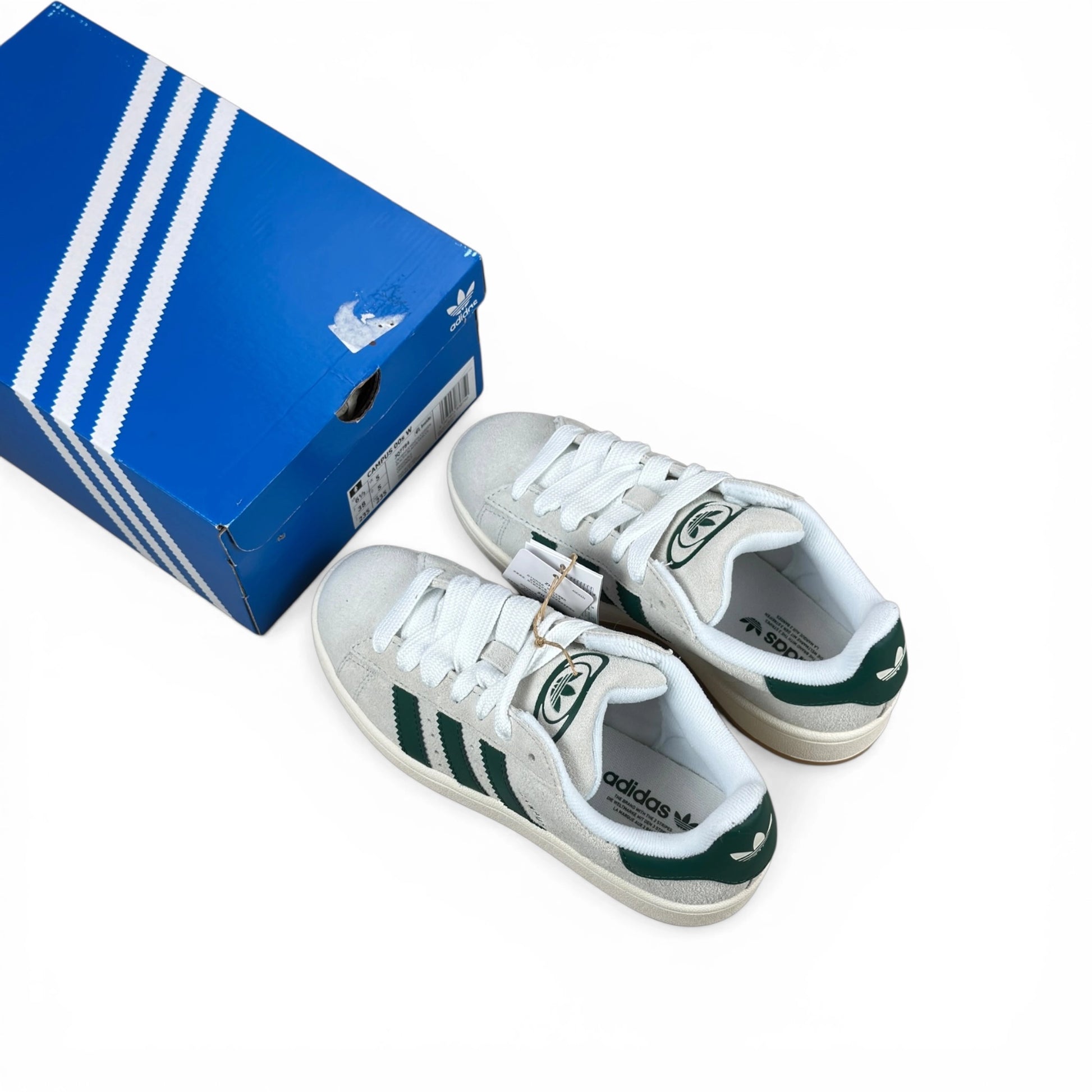 adidas Campus 00s Crystal White Collegiate Green (Women’s) JQ7784 – EU 38, brand new with original box