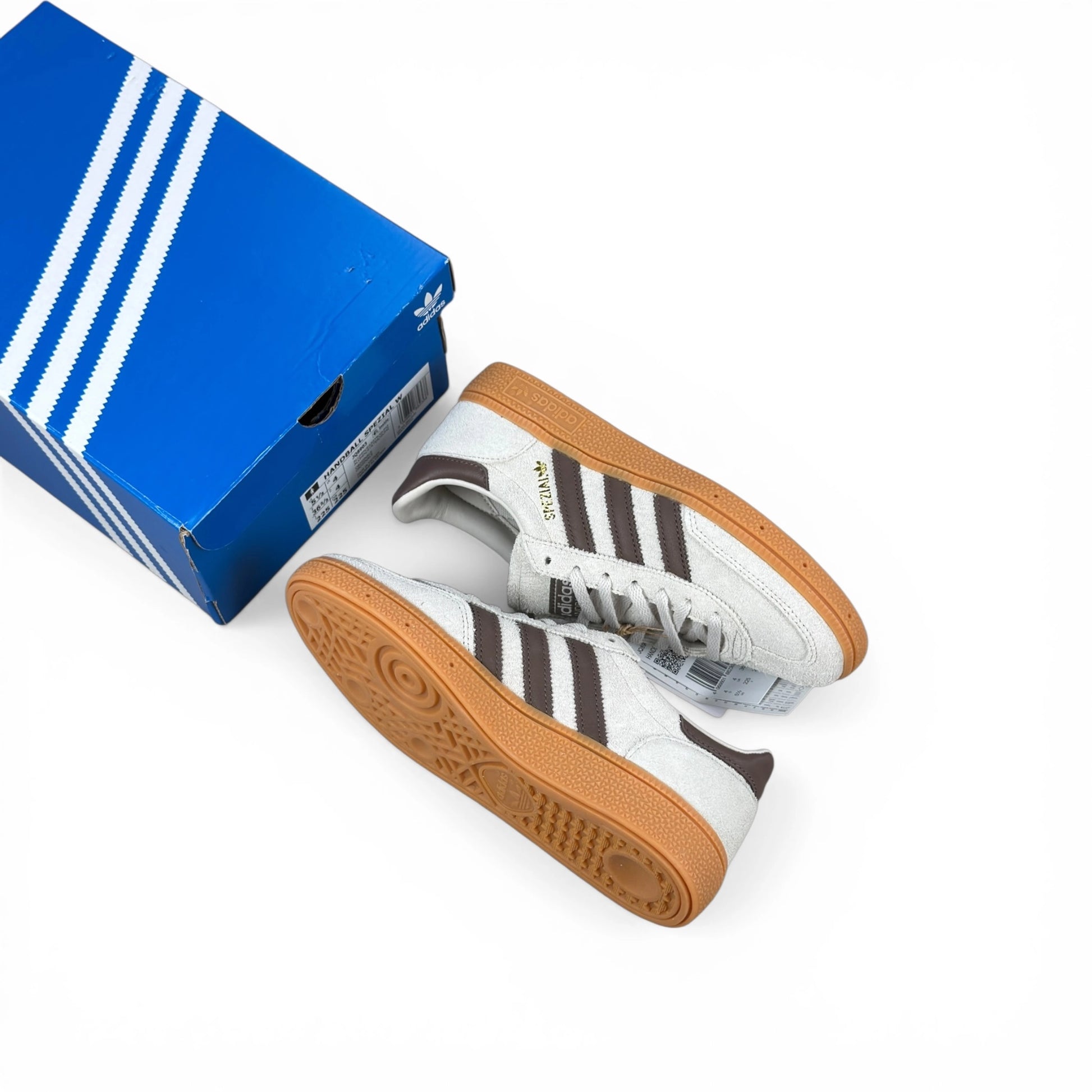 adidas Handball Spezial Off-White Earth Strata Gum (Women's) JQ8903 36 2/3 nuove con scatola intera