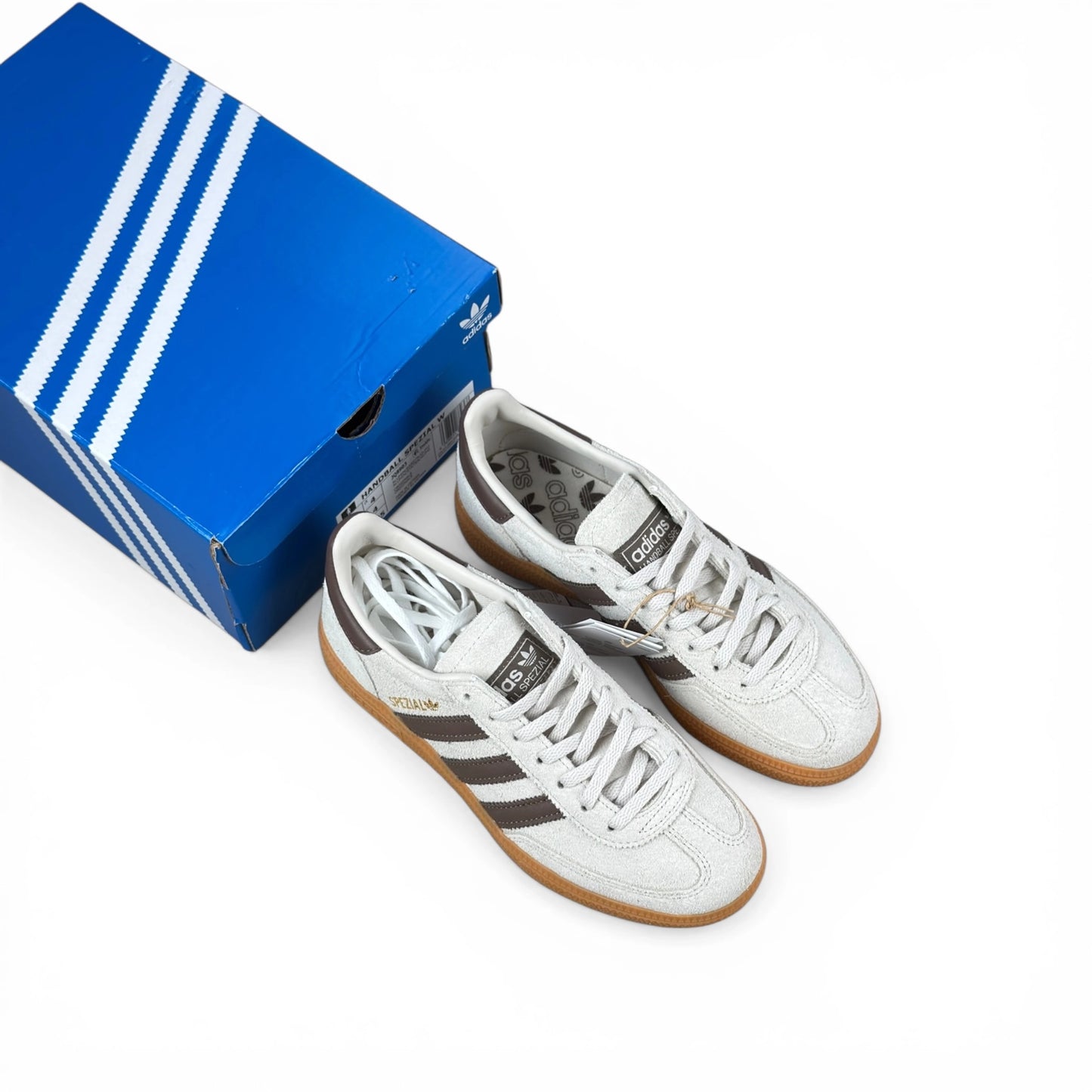adidas Handball Spezial Off-White Earth Strata Gum (Women's) JQ8903 36 2/3 nuove con scatola intera