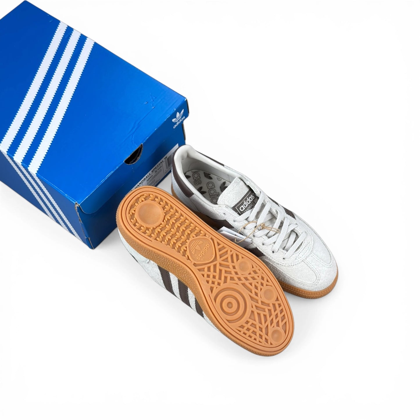 adidas Handball Spezial Off-White Earth Strata Gum (Women's) JQ8903 36 2/3 nuove con scatola intera