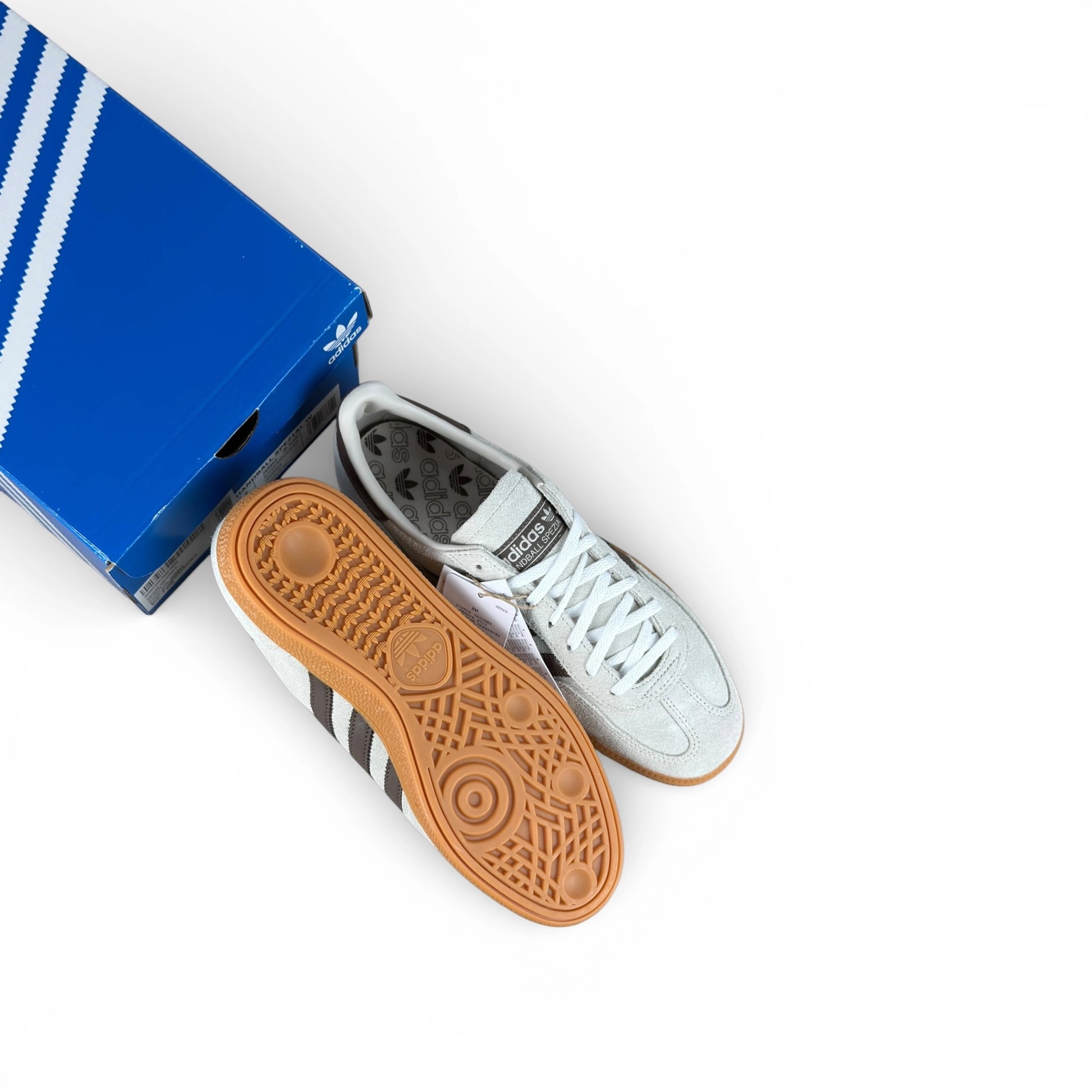 adidas Handball Spezial Off-White Earth Strata Gum (Women's) JQ8903 40⅔ nuove con scatola intera