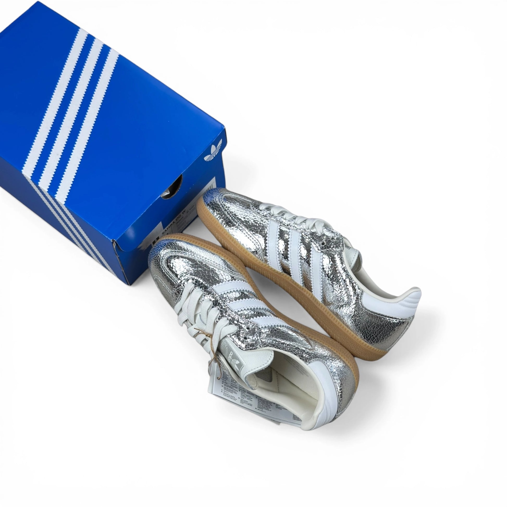 adidas Samba OG Silver Metallic Cracked Leather (Women’s) JR0035 – EU 36 2/3, brand new with original box